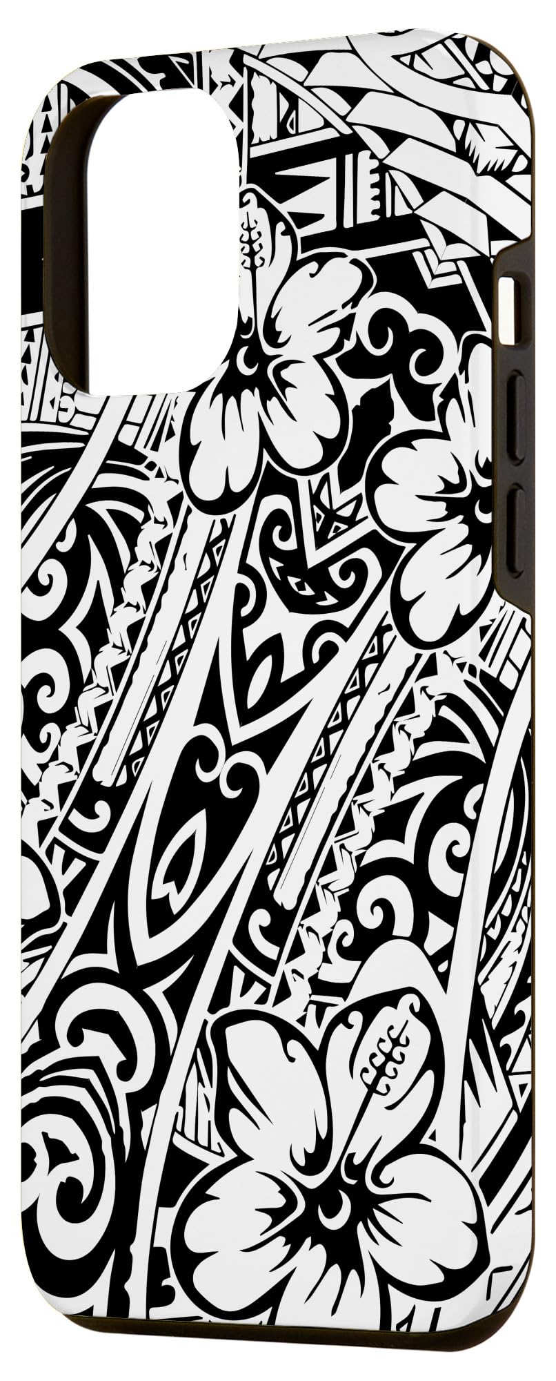 iPhone 12 Pro Max Case - Hawaiian Tribal Samoan Polynesian Tattoo Design Protective Phone Cover | Perfect for Beach Vacation, Summer Travel & Cultural Enthusiasts