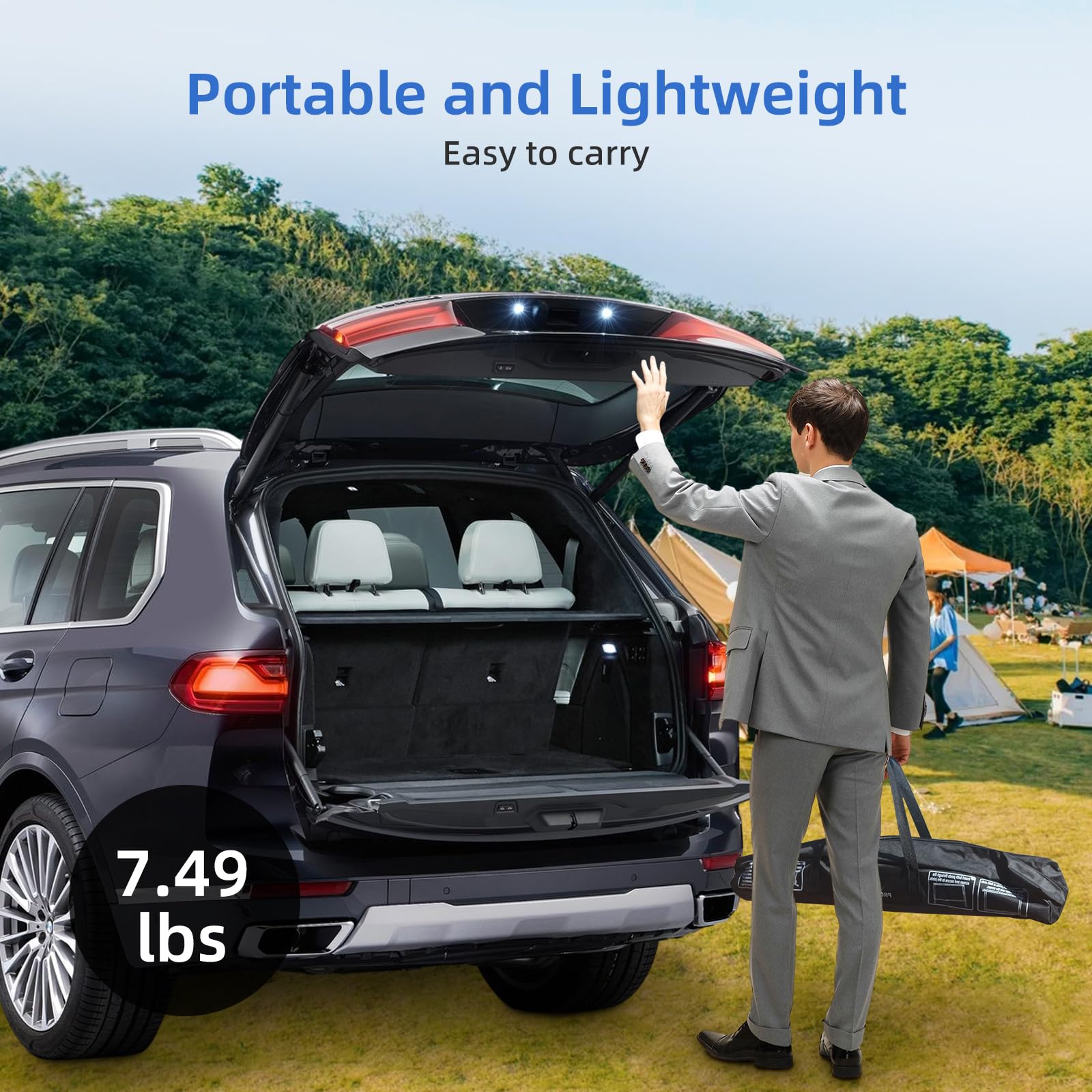 120 Inch Portable Projector Screen with Stand - 16:9 HD 4K Projection Screen for Indoor & Outdoor Use - Includes Carry Bag for Backyard Movie Nights, Camping, Home Theater and Family Entertainment