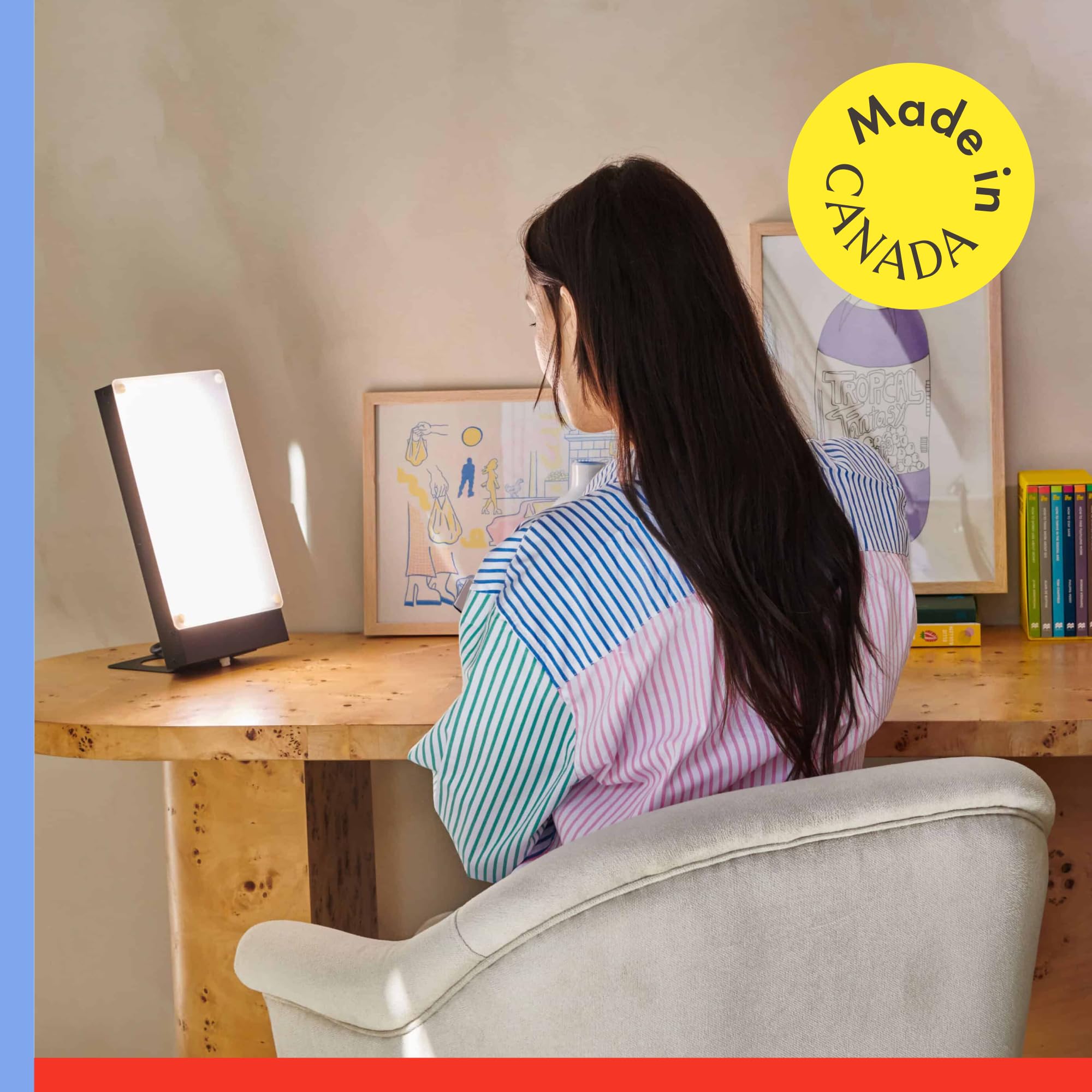 Travelite 10000 Lux LED Light Therapy Lamp - Natural Mood & Energy Booster, Sunlight Desk Lamp (Black) - Perfect for Home, Office & Seasonal Affective Disorder (SAD) Relief