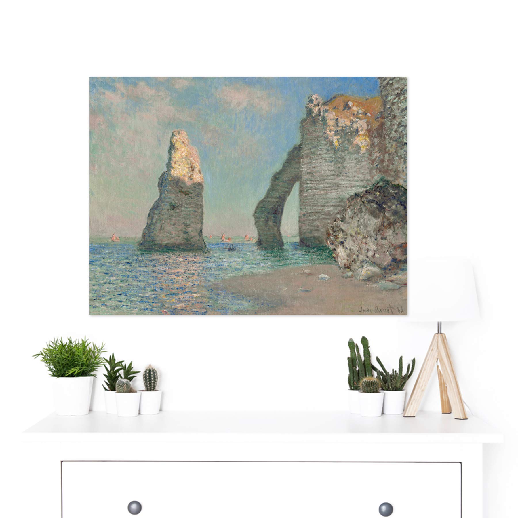 Claude Monet The Cliffs at Etretat Painting - Large Wall Art Poster Print (18x24 Inch) on Premium Thick Paper - Perfect for Home Decor, Office, Living Room & Bedroom Wall Art