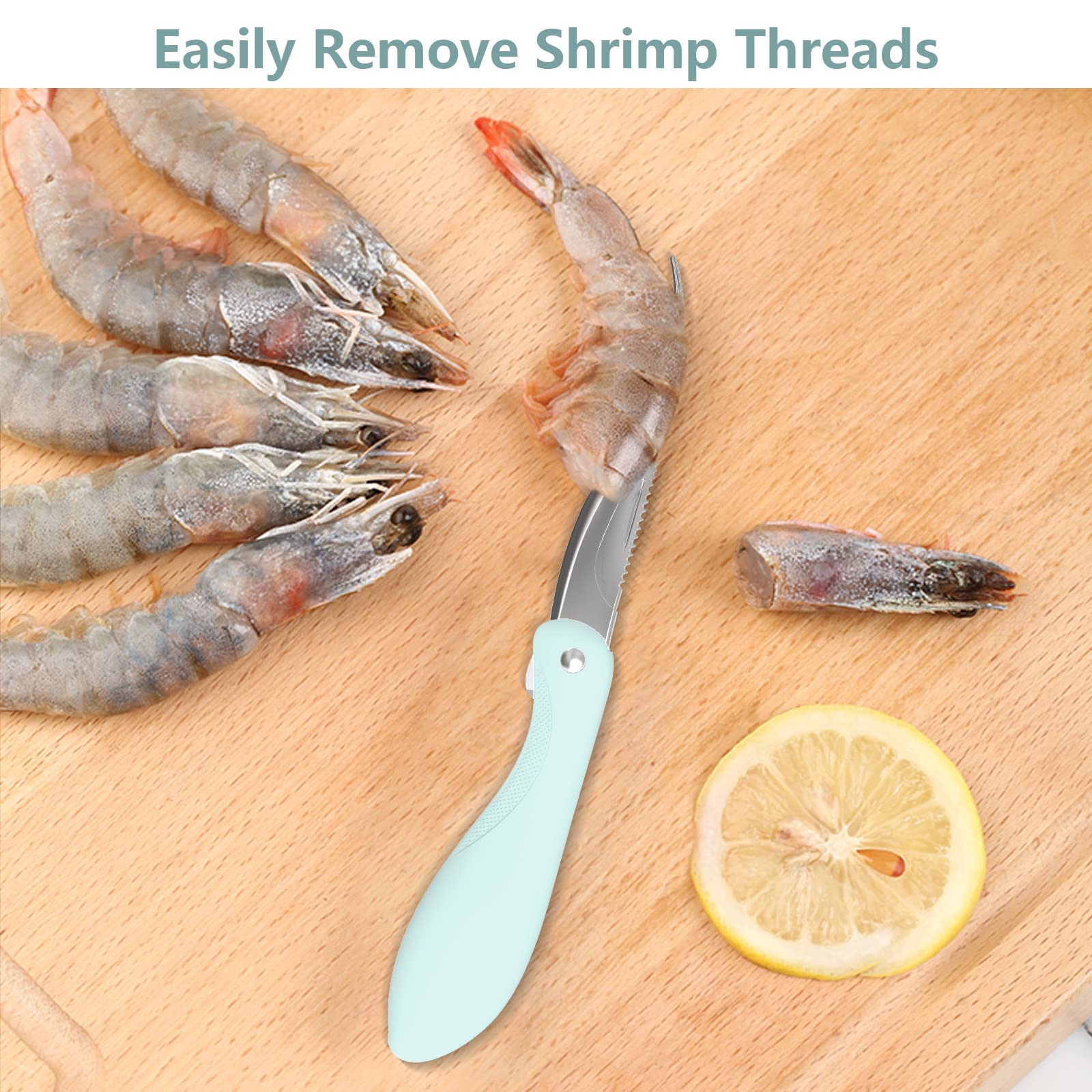 Premium Shrimp Deveining Tool with Sharp Stainless Steel Blade & Non-Slip Handle - Kitchen Essential for Easy Shrimp Peeling and Cleaning | Perfect for Home Cooking, Seafood Prep, and Restaurant Use