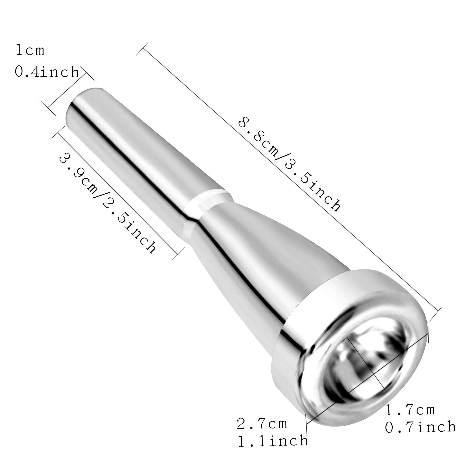 EASTROCK 5C Silver Trumpet Mouthpiece - for Brass Instruments