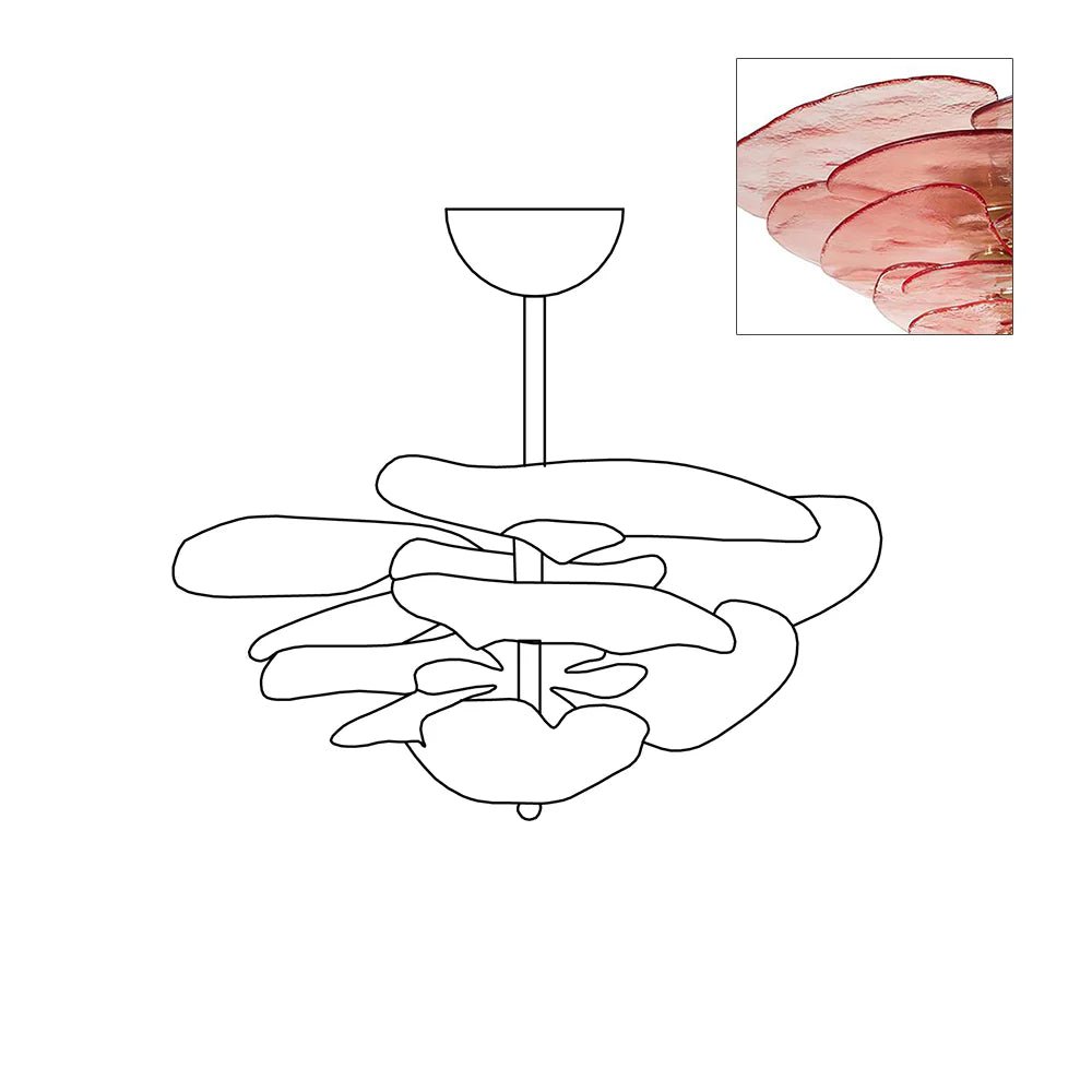 Elegant Lilypad Glass Chandelier - Modern Crystal Ceiling Light Fixture for Dining Room, Living Room & Bedroom Decor | Perfect for Home Lighting and Interior Design