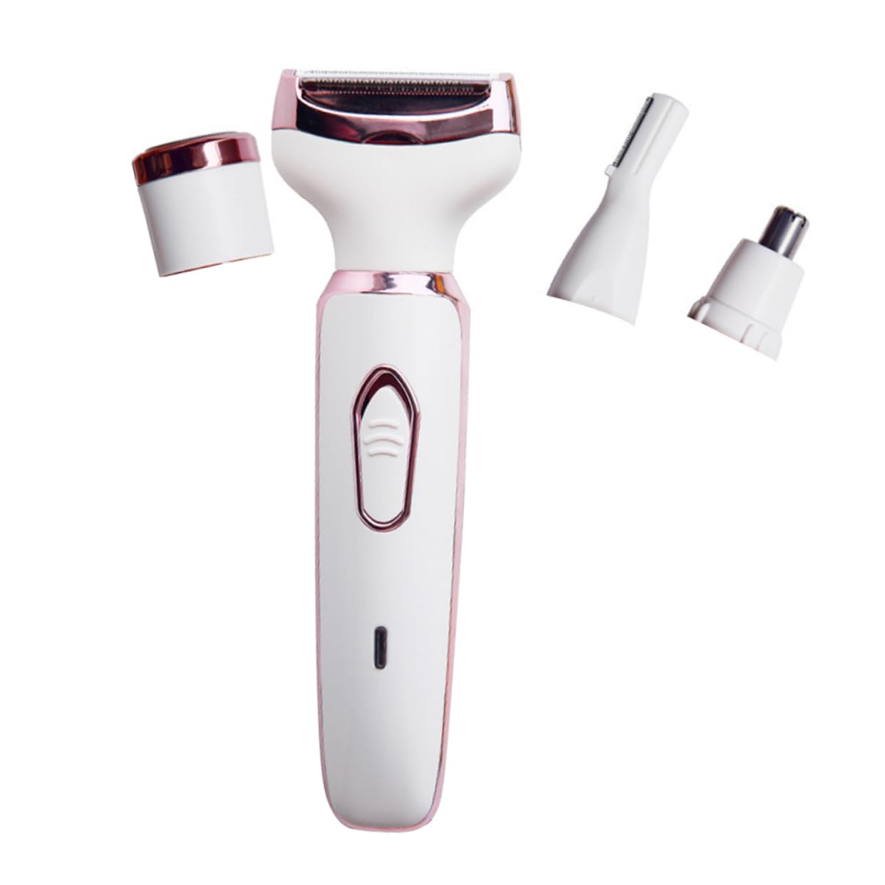 FOMIYES 4-in-1 Electric Nose Hair Trimmer with Serrated Blades - USB Rechargeable Eyebrow & Sideburn Groomer - Compact Travel Size White - Perfect for Men's Grooming, Travel & Personal Care