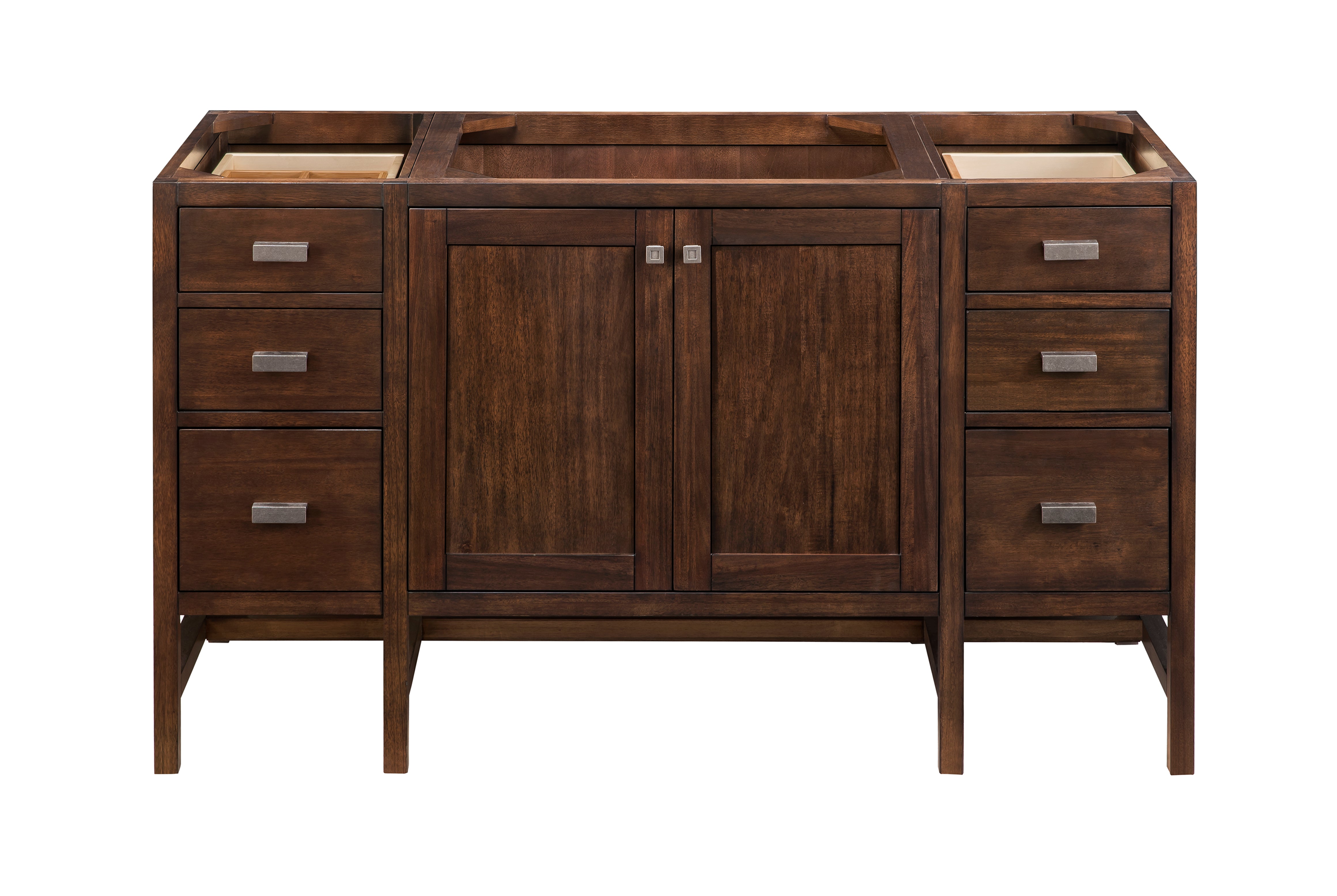 Addison 60 Inch Single Vanity Cabinet - Mid Century Modern Acacia Wood Bathroom Storage for Small Spaces | Perfect for Powder Rooms & Guest Baths