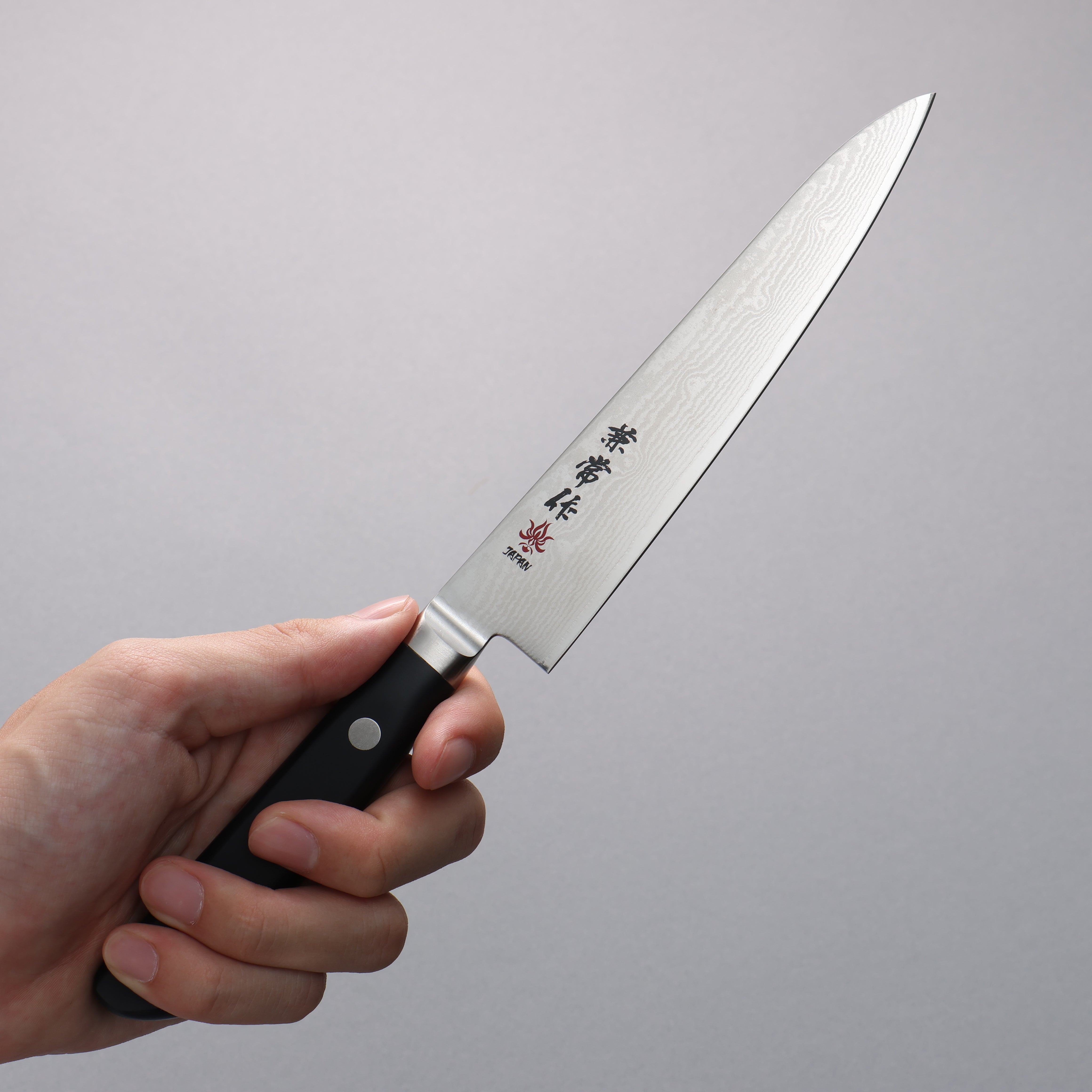 Kanetsune VG10 33-Layer Damascus Petty Utility Knife 150mm with Plastic Handle - Perfect for Kitchen, Camping & Outdoor Cooking