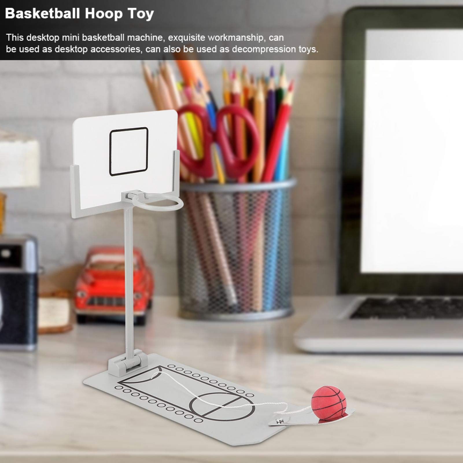 Mini Desktop Basketball Game Set - Fun Tabletop Basketball Toy for Office & Home Decor - Perfect Gift for Basketball Lovers - Great for Stress Relief, Office Breaks & Game Room Decor