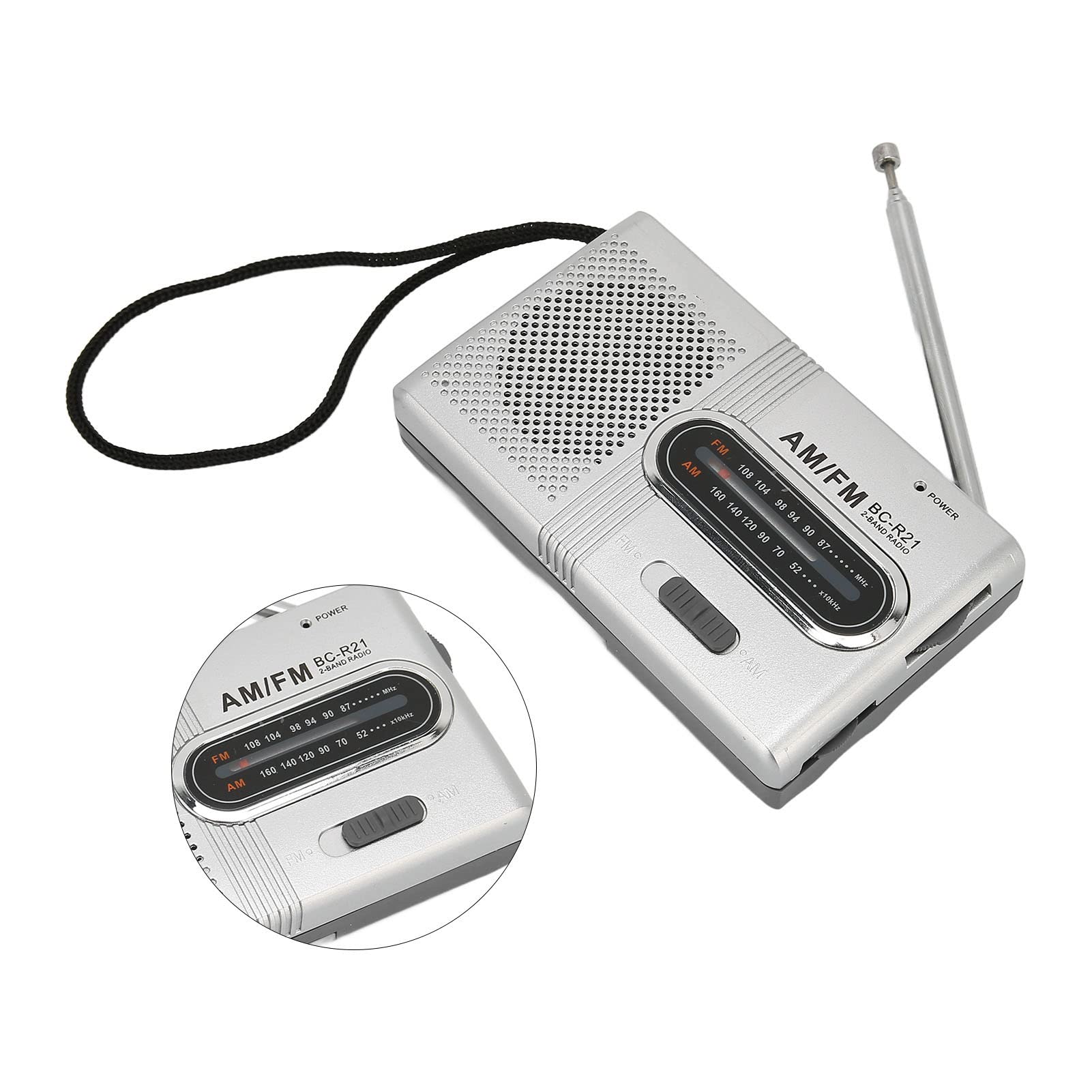 Portable AM FM Radio with Long Range Reception, Built-in Speaker & Headphone Jack - Best for Outdoor, Emergency, Camping, Travel and Home Use