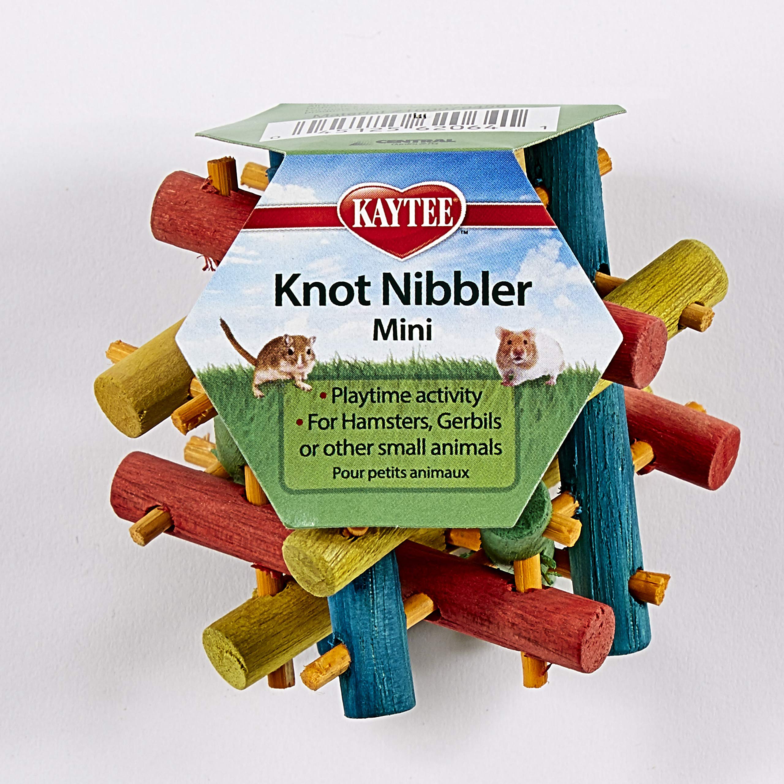 Kaytee Mini Nut Knot Nibbler - Small Pet Chew Toy for Rabbits, Guinea Pigs & Hamsters - Natural Wooden Chewing Stick for Dental Health - Perfect for Cage Enrichment & Playtime