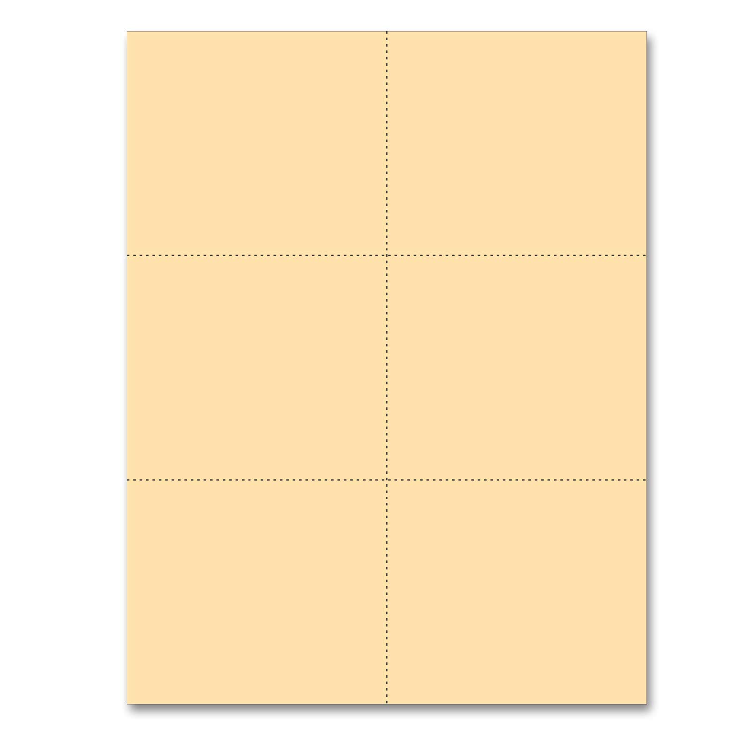 High-Speed Laser Printer Blank Perforated Cards - 6 per Page Manila Cardstock (6000 Sheets) for Mailing Labels, ID Badges & Event Tickets