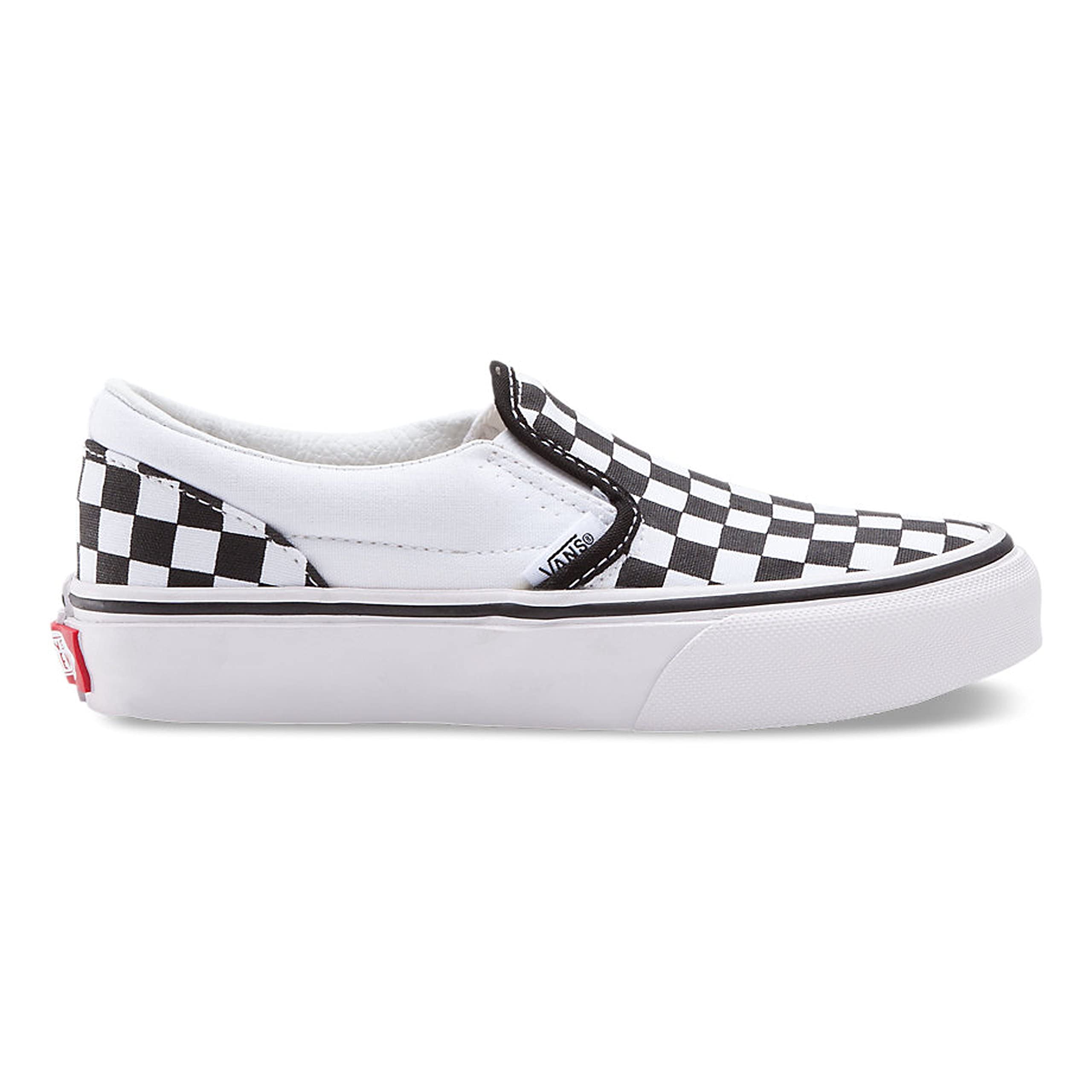 Vans Kids Unisex Classic Slip-On Checkerboard Sneakers - Black & White Casual Shoes for Boys & Girls - Size 2.5 Little Kid - Perfect for School, Playdates & Everyday Wear