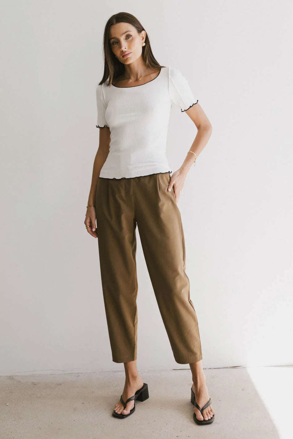 Frank and Oak Amelia Balloon Pant - Women's High Waisted Wide Leg Trousers in Brown | Comfortable & Stylish Casual Pants for Work, Travel & Everyday Wear | FINAL SALE
