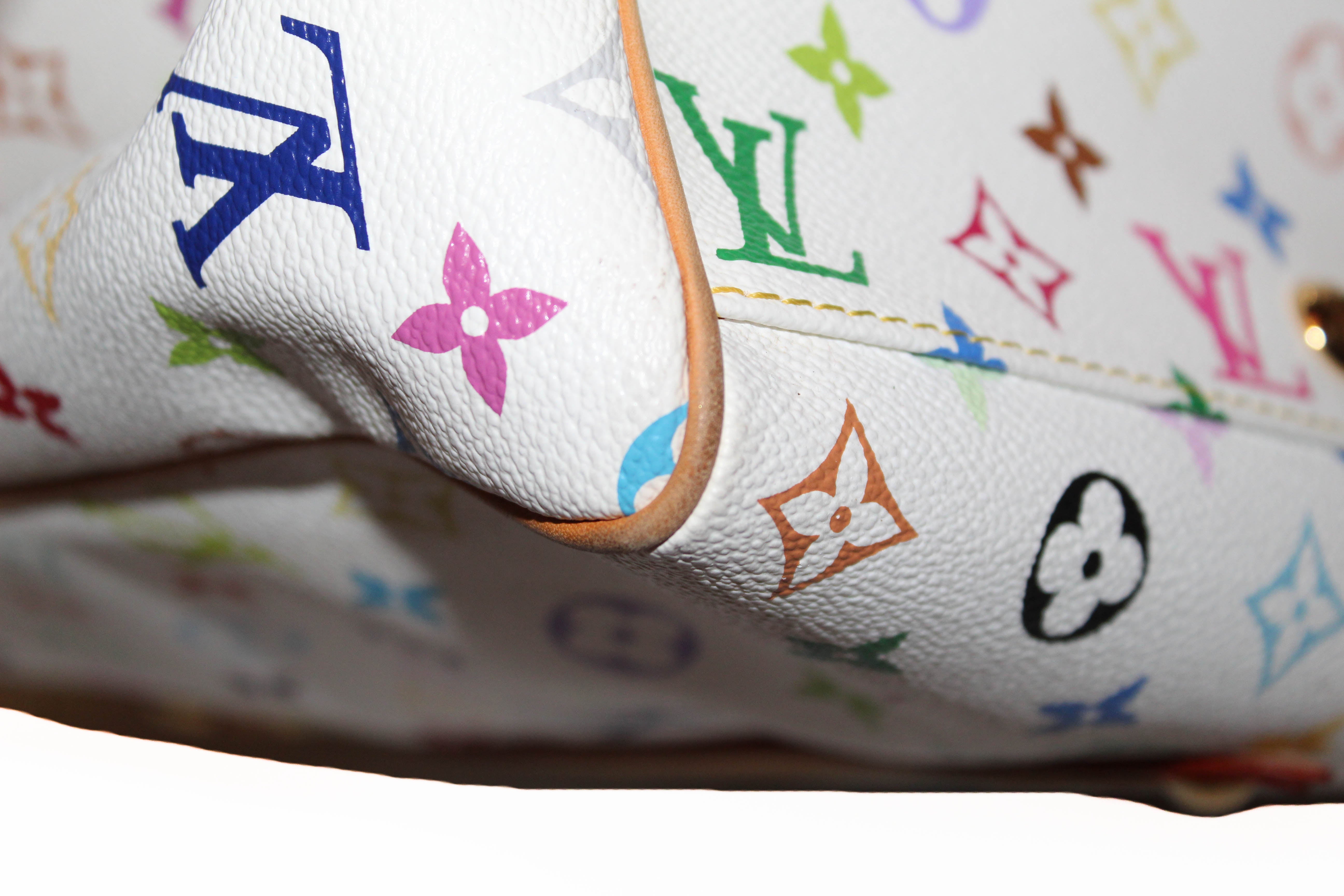Authentic Louis Vuitton White Multicolore Monogram Aurelia GM Tote Bag - Luxury Designer Handbag for Women, Perfect for Work, Travel & Everyday Use