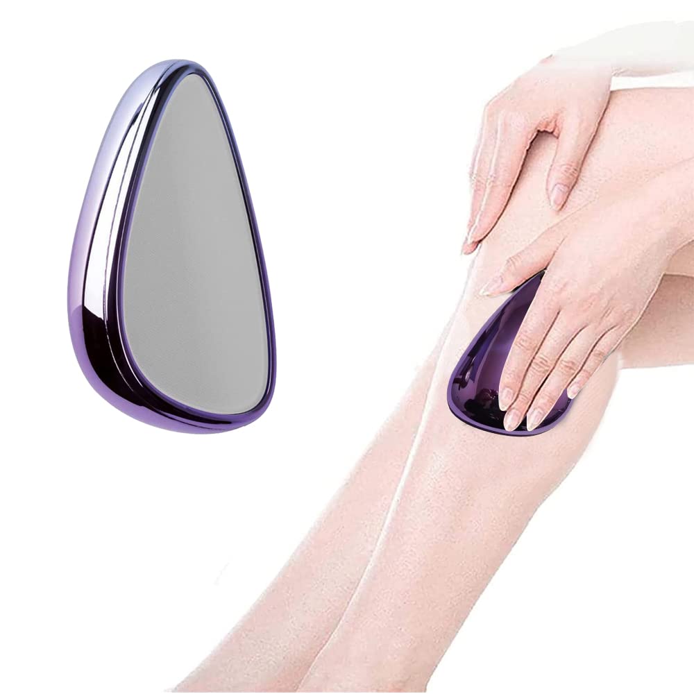 Premium Crystal Hair Removal Stone for Women - Painless Hair Eraser & Remover for Smooth Skin | At-Home Hair Removal for Legs, Arms & Bikini Line (Black)