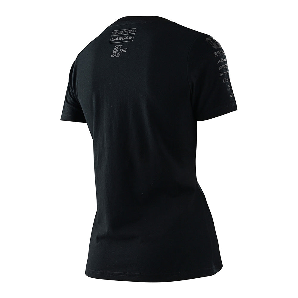 Women's Short Sleeve TLD GasGas Team Black Reflective Motorcycle Jersey - Perfect for Off-Road Riding & Motocross Racing