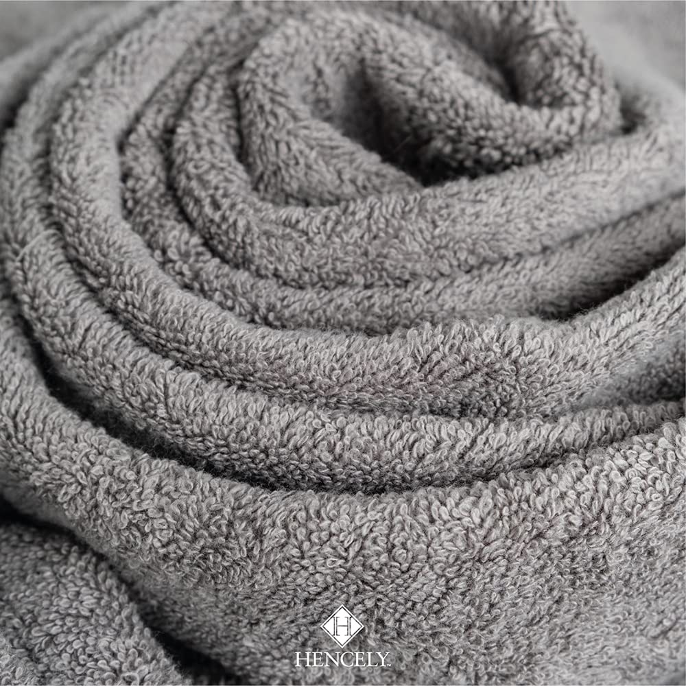 Premium Turkish Cotton Hand Towels Set of 2 (16x28 Inches) - Ultra Soft, Highly Absorbent & Quick-Drying Bath & Kitchen Towels for Face, Hands & Body - Luxury Gray Bathroom Towels for Spa, Guest Bath & Home Decor
