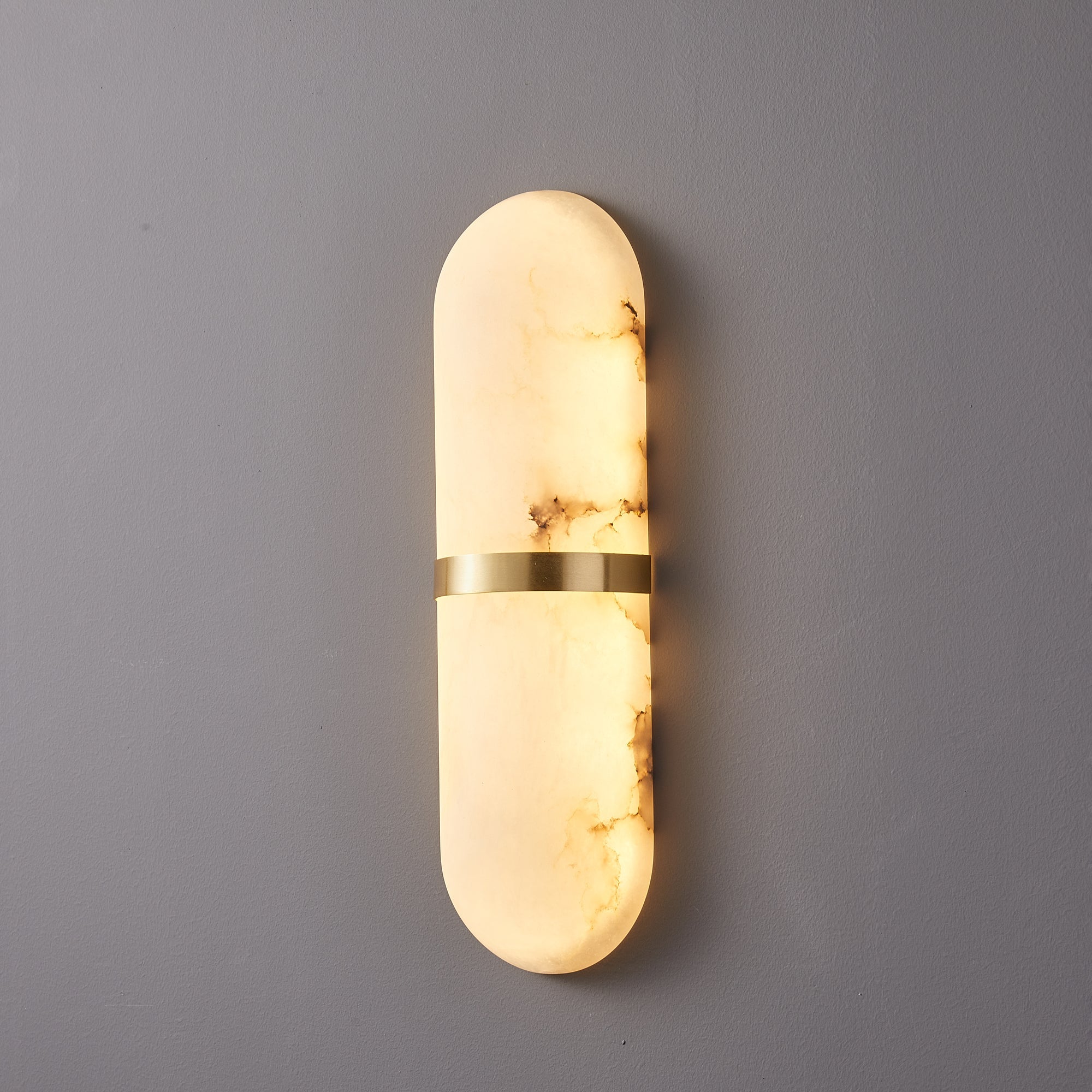 Alabaster Pill Wall Light - Modern Minimalist Sconce for Bedroom, Living Room & Hallway - Dimmable LED Wall Lamp for Ambient Lighting