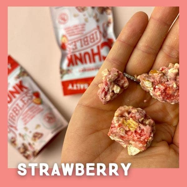Chunk Nibbles Sweet and Salty Snack Mix - Strawberry Flavor | 4.25oz Resealable Packs (3 Count) | Healthy Snacks for Kids & Adults | Perfect for Lunchboxes, Movie Nights & Road Trips
