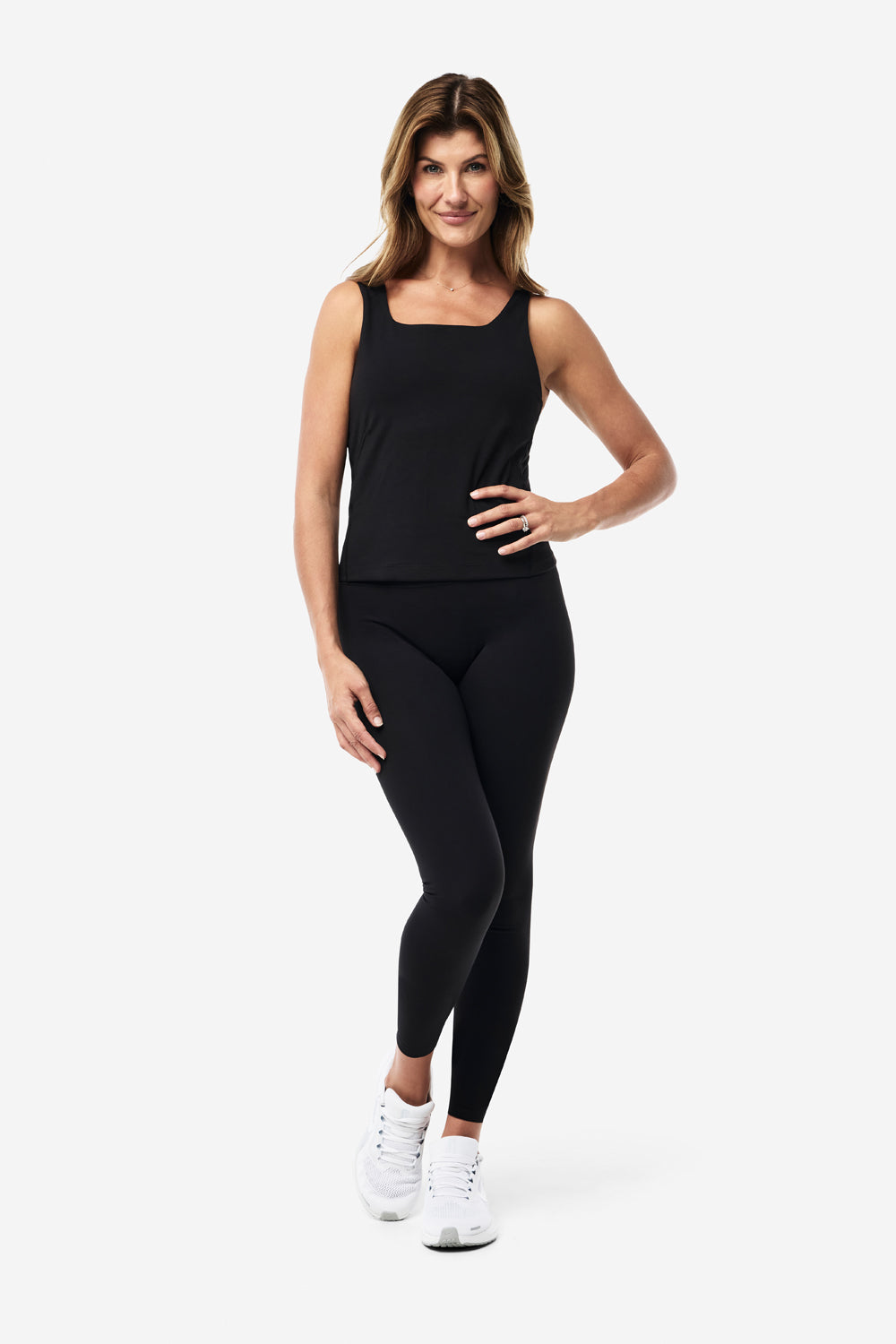 Women's Shelf Bra Base Tank Top - Seamless Comfort Fit - Black | Perfect for Layering, Yoga & Everyday Wear