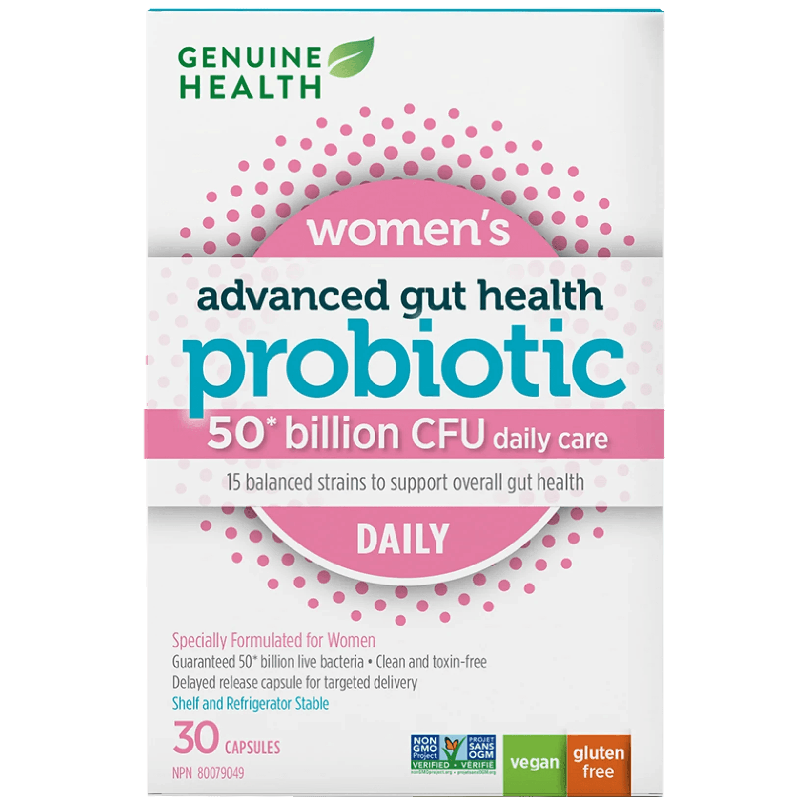 Genuine Health Probiotic Advanced Gut Health Supplement for Women – 30 Capsules | Supports Digestion, Immunity & Daily Wellness