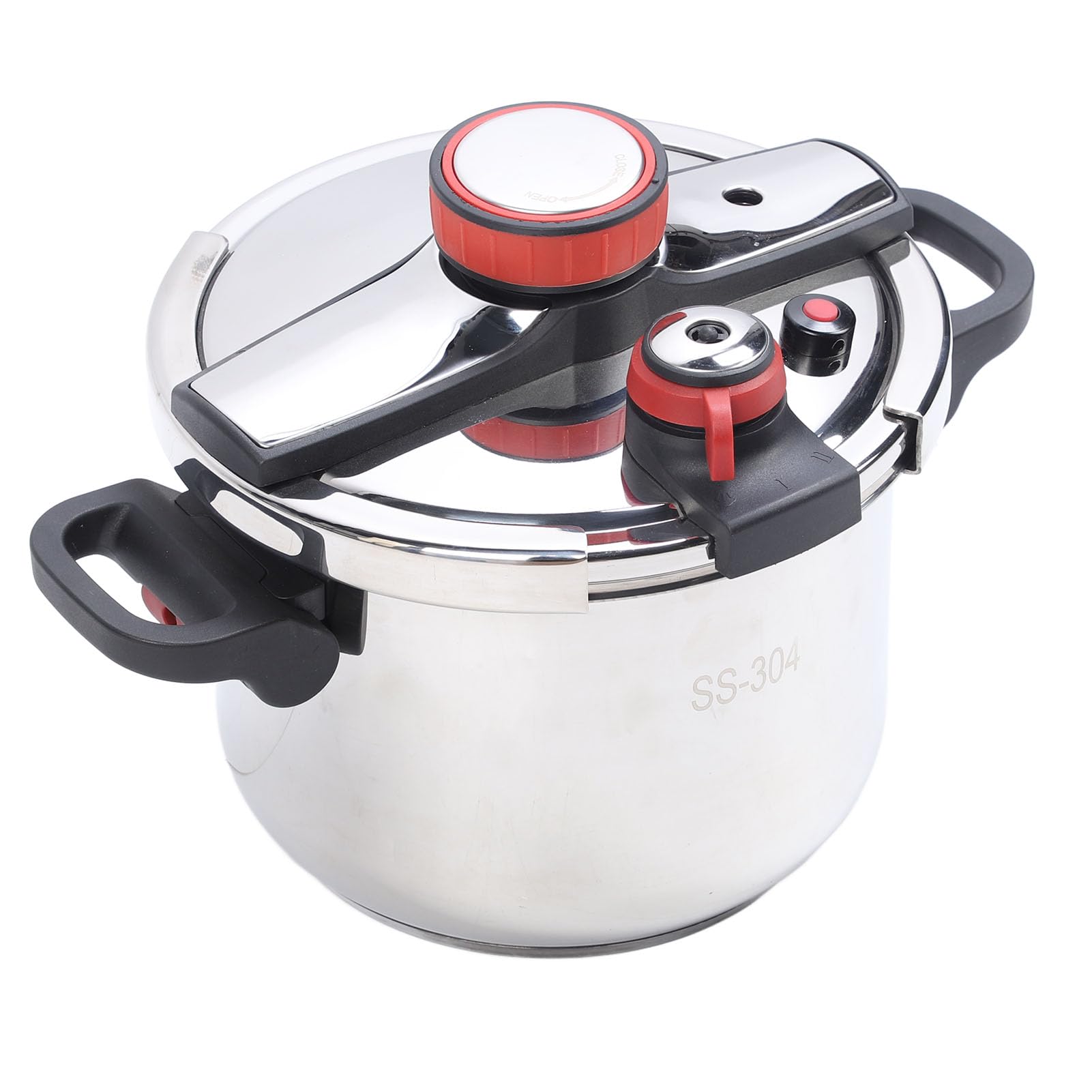 Luqeeg 8QT Stainless Steel Pressure Cooker - 2-in-1 Pressure Cooking Pot & Canner with Foldable Handle, Compatible with Induction/Gas/Electric Stoves - Perfect for Canning, Stewing & Fast Cooking at Home