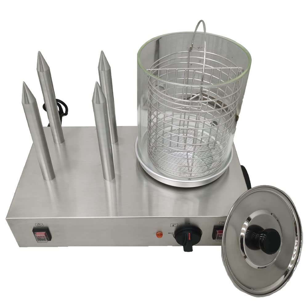Commercial Hot Dog Steamer Machine - Electric Hot Dog Roller Cooker & Bun Warmer for Restaurants, Food Trucks, and Catering Events