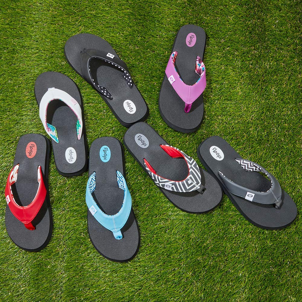 Floopi Women's Flip Flops - Comfortable Yoga Mat Thong Sandals with Anti-Skid Soles for Beach, Pool & Indoor Use | Ladies Summer Casual Footwear