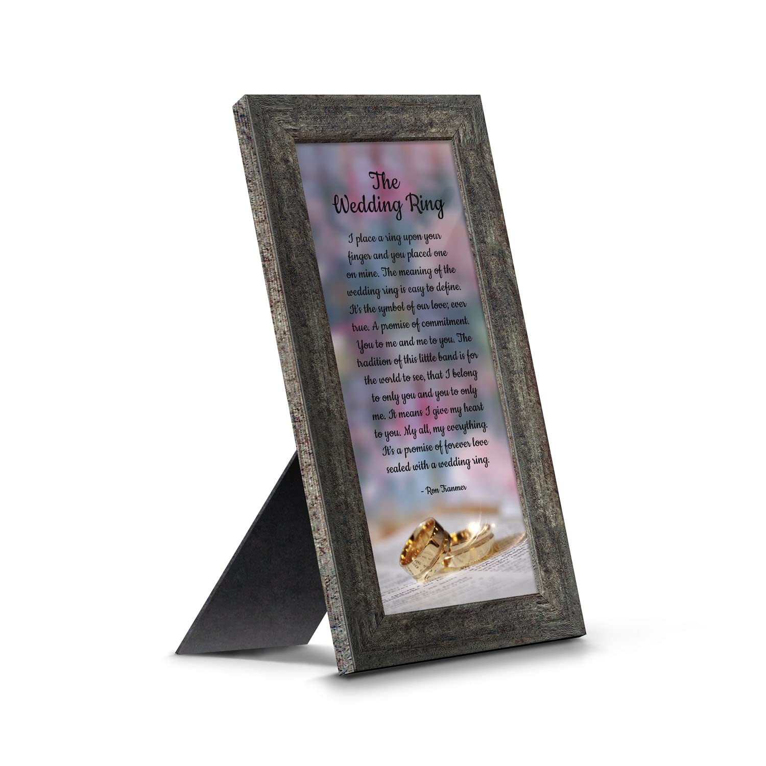 Crossroads Home Décor The Wedding Ring Picture Frame - Romantic Gift for Couples, Anniversary & Wedding Decor - Perfect for Bedroom, Living Room & Wedding Venue Décor