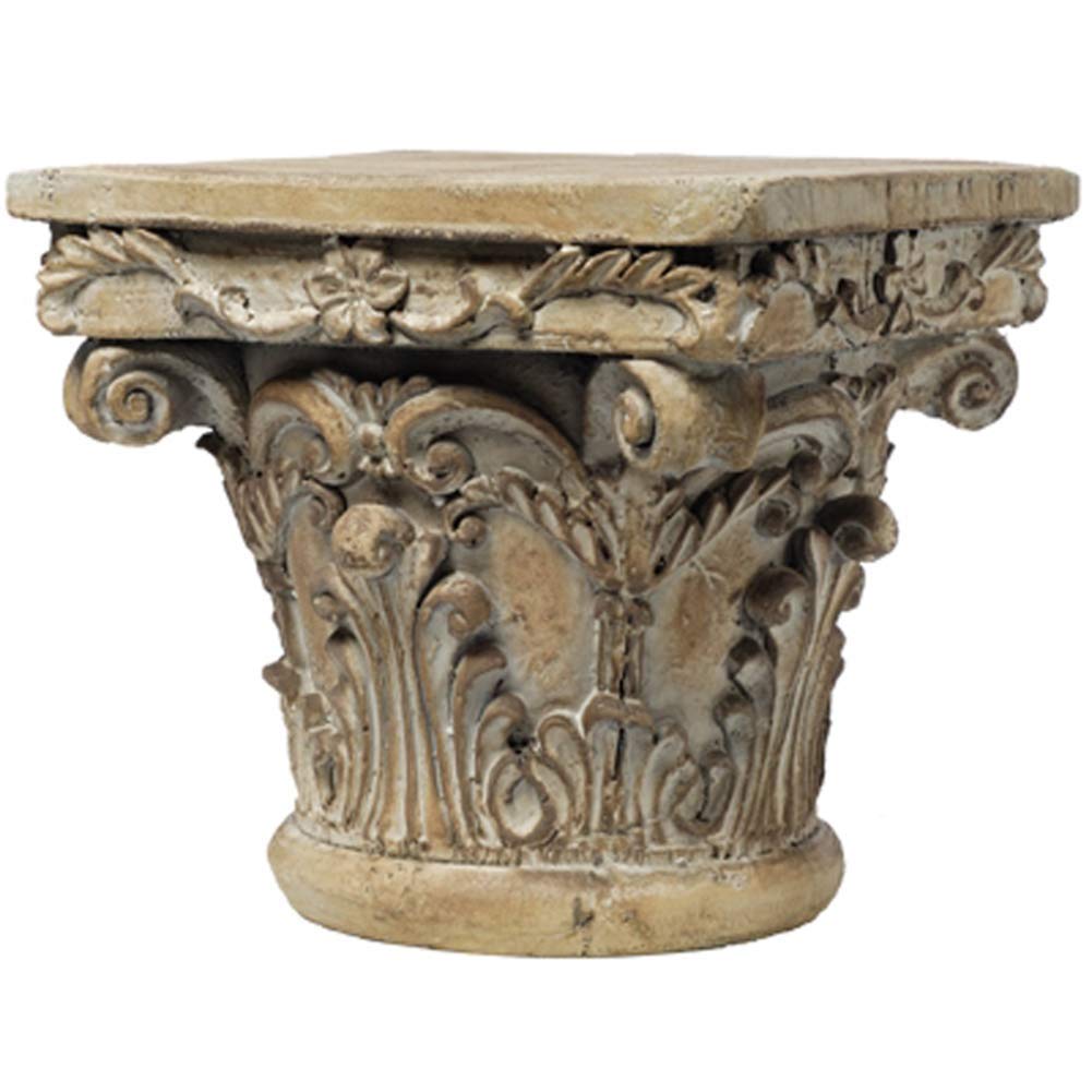 LIUSHI Roman Column Plinth - Vintage Carved Pedestal Stand for Plants & Flowers, Classic Greek Garden Decor, Resin Statue (25.5x25.5x25cm) - Perfect for Home, Office & Outdoor Decor