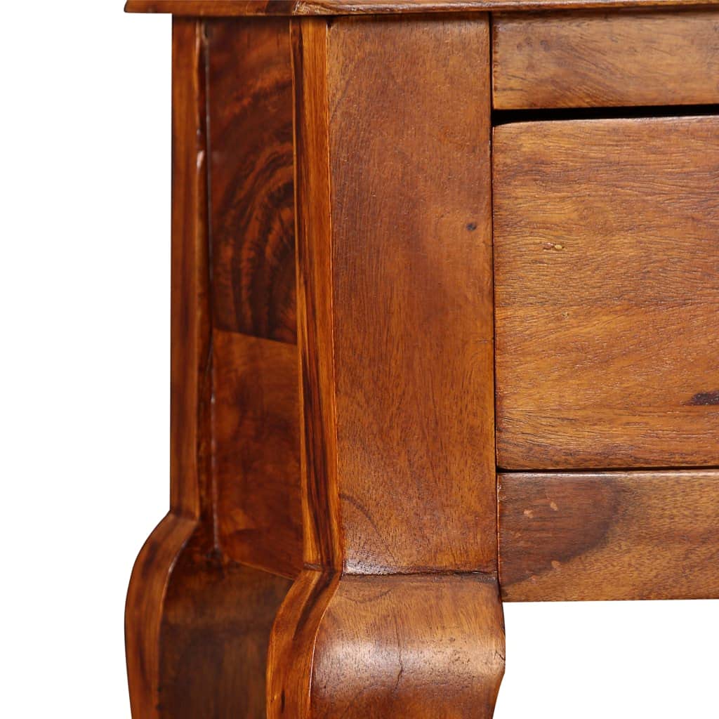 Solid Sheesham Wood Console Table with 2 Drawers - 35.4
