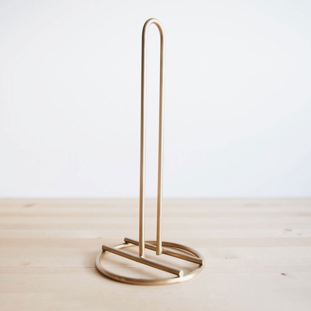 Stainless Steel Brass Paper Towel Holder & Toilet Paper Roll Stand - Bathroom & Kitchen Organizer for Home Decor