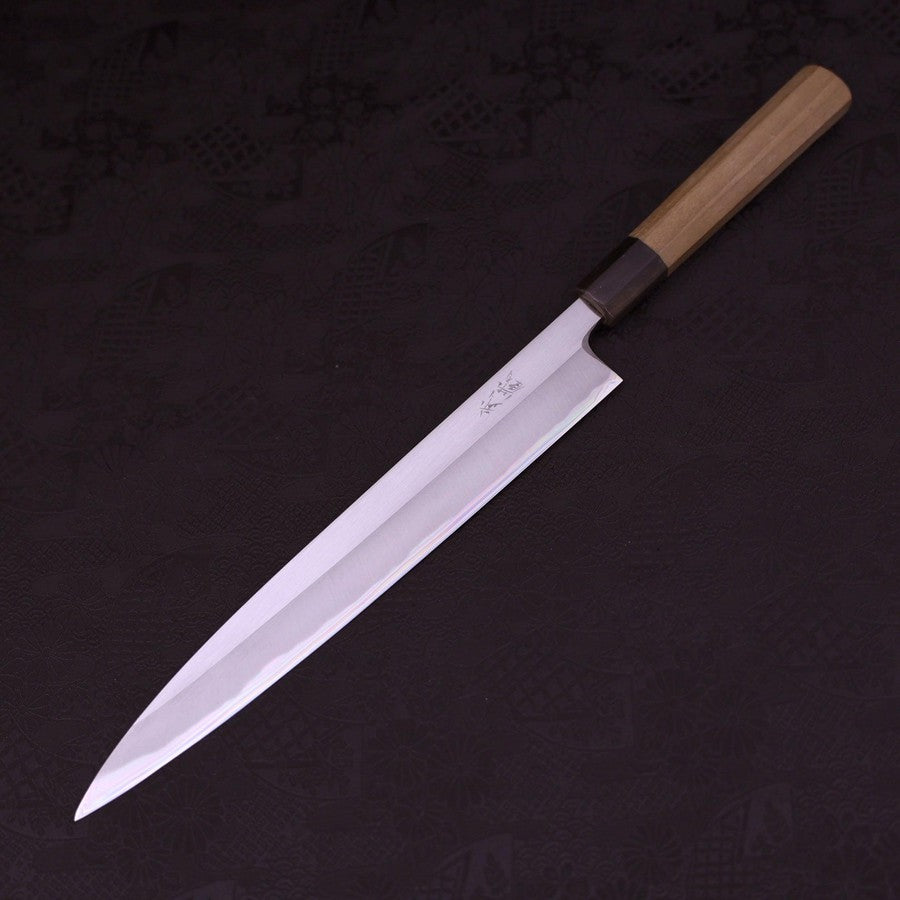 Premium Yanagiba Sushi Knife 270mm - Left Handed White Steel #1 with Buffalo Magnolia Handle - Perfect for Sushi Chefs & Japanese Cuisine Preparation