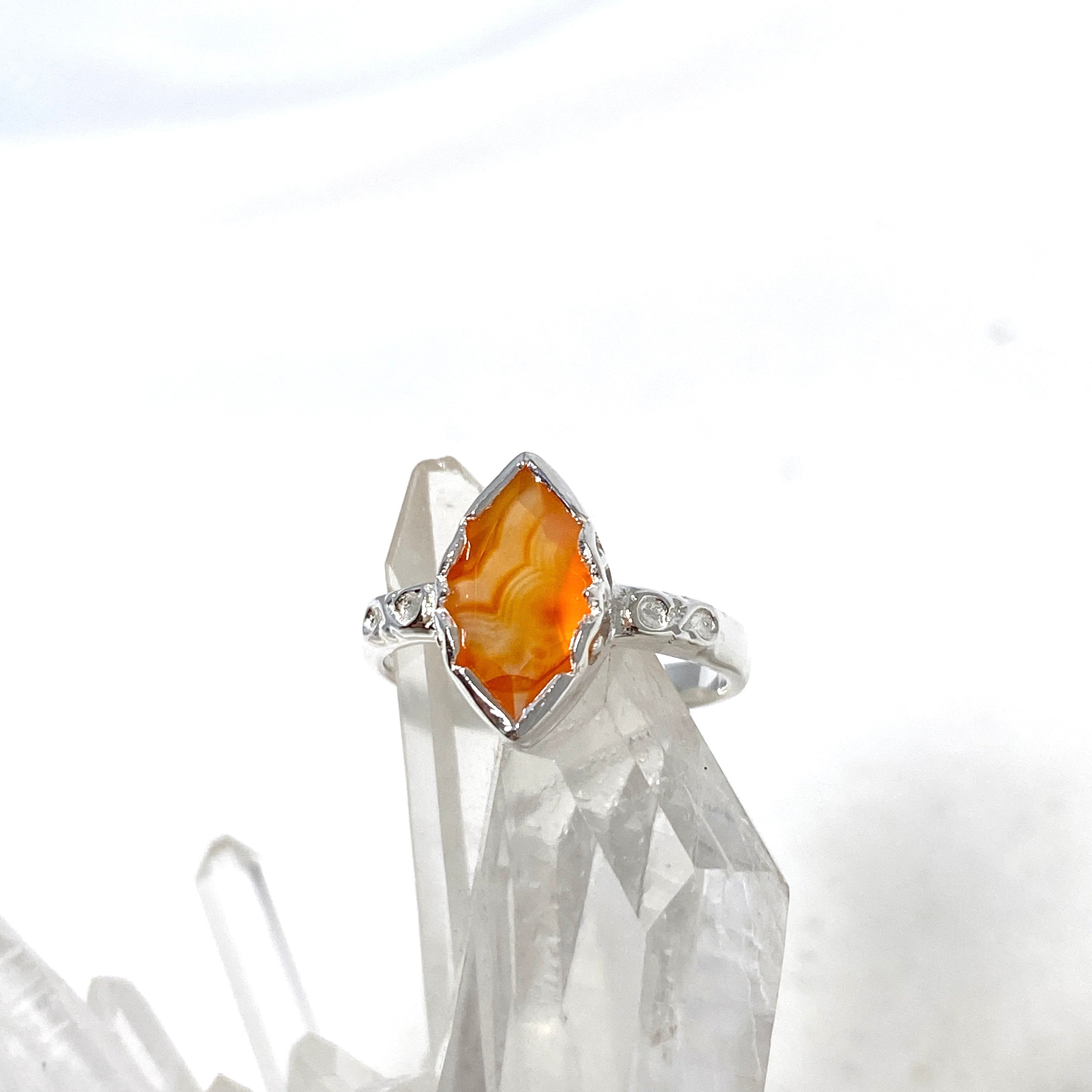 Natural Carnelian Faceted Marquise Ring in Sterling Silver - Elegant Decorative Setting R3726 | Perfect for Weddings, Parties & Special Occasions