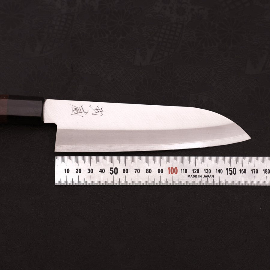 Premium Santoku Knife 170mm - Blue Super Stainless Steel Clad Blade, Polished Shitan Handle - Perfect for Slicing, Dicing & Chopping Vegetables, Meat & Fish