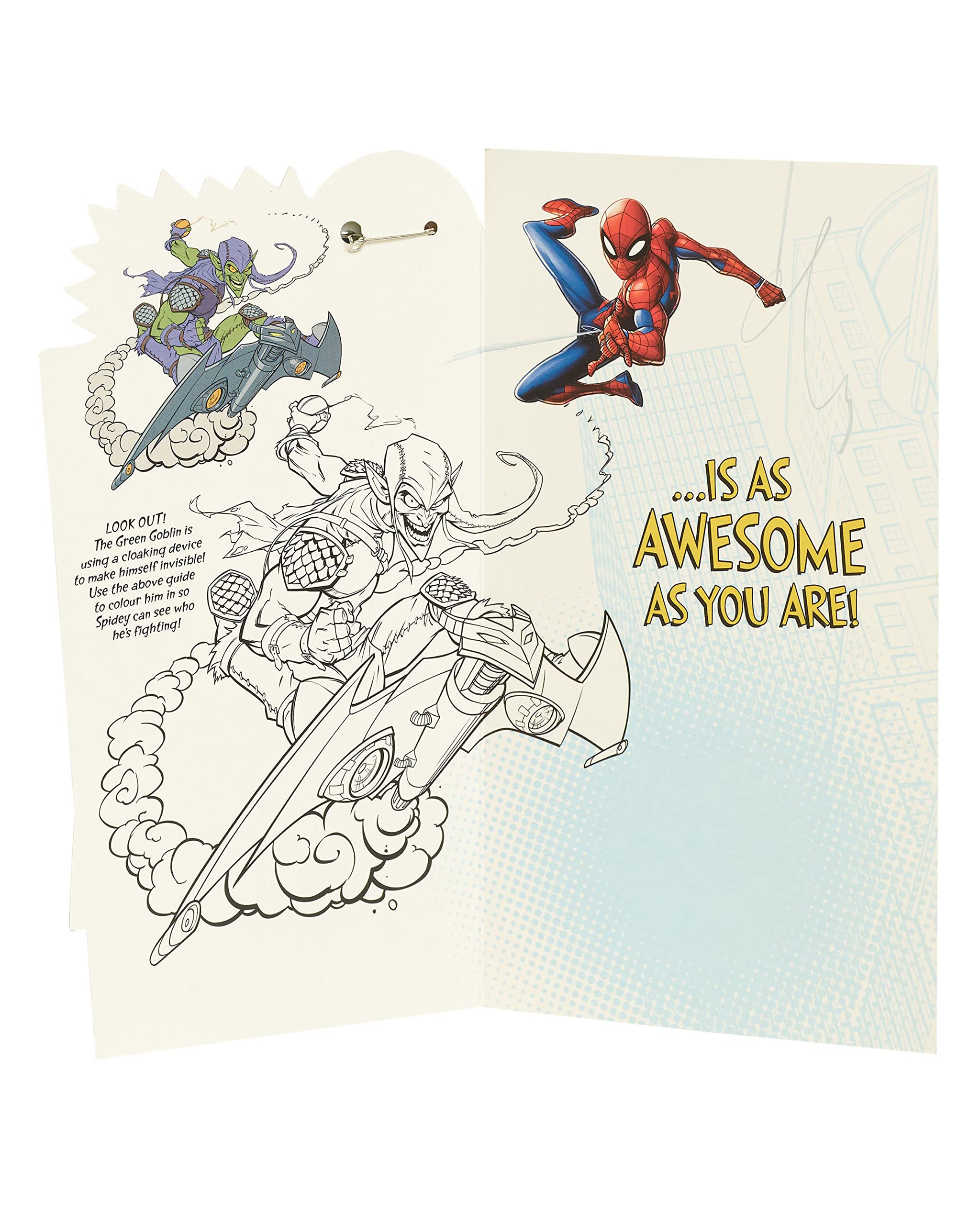 Marvel Spider-Man 6th Birthday Card for Boys - UK Greetings Badge Design with Envelope - 4.76 x 9 Inches - Superhero Party Invitation & Gift Card for Kids