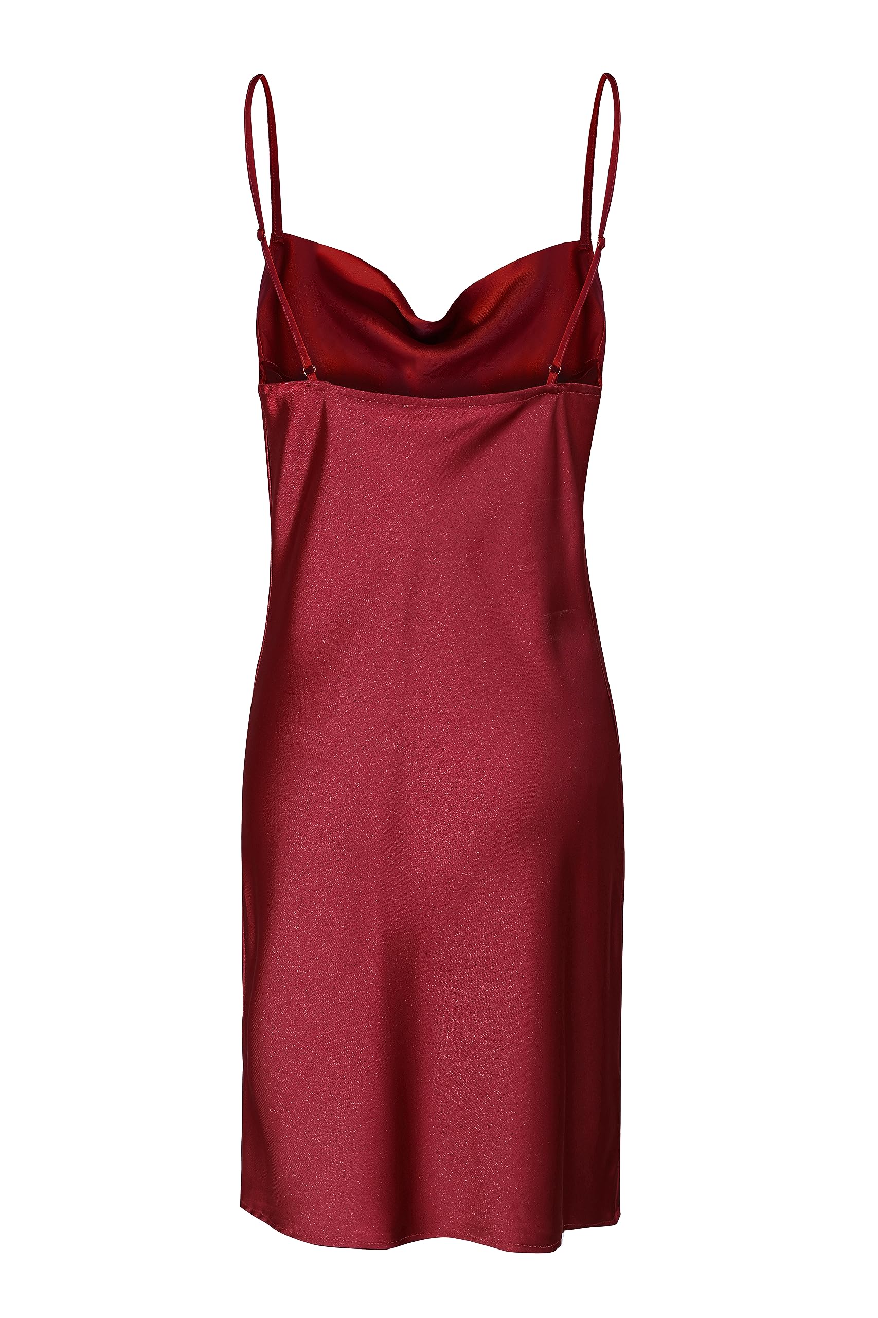 Elegant Women's Satin Slip Dress with Cowl Neck & Spaghetti Straps - Perfect for Cocktail Parties, Beach Outings & Evening Events