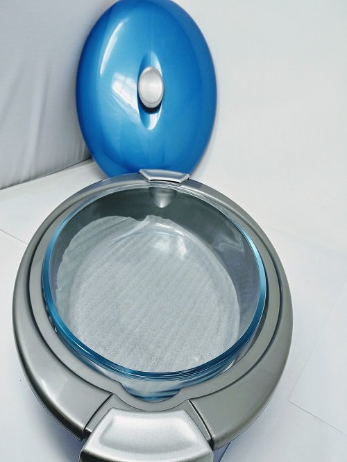 INDIT Oval Glass 2400ML Food Storage Container - Airtight Lid, Microwave & Dishwasher Safe - Perfect for Meal Prep, Leftovers & Refrigerator Organization (Blue)