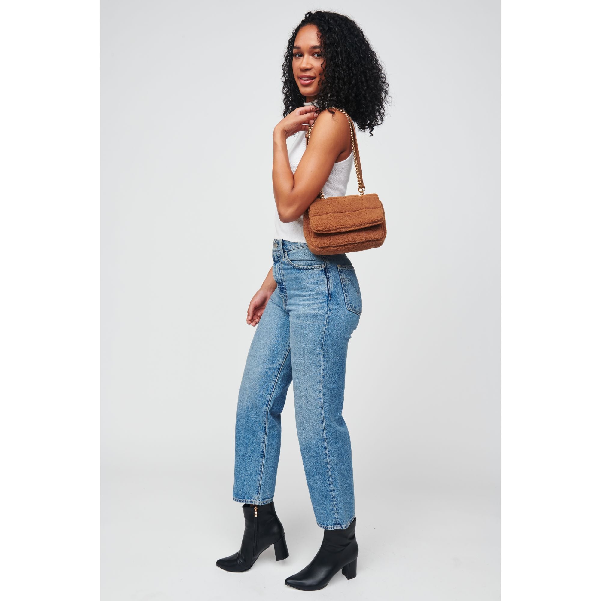 Ryeland Sherpa Crossbody Bag for Women - Soft Fleece Shoulder Purse with Adjustable Strap, Perfect for Travel, Shopping & Daily Use