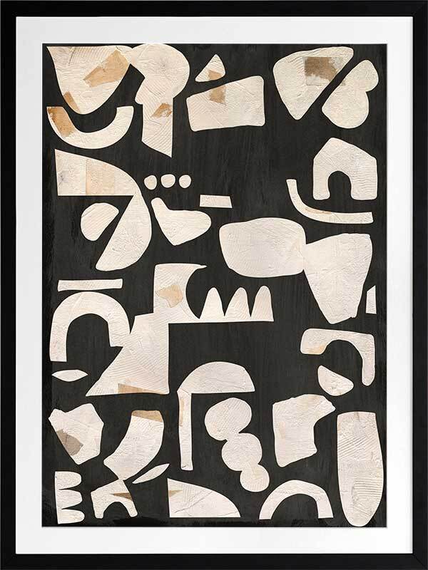 Asymmetrical Black Framed Art Print - Modern Abstract Wall Decor for Living Room, Bedroom & Office