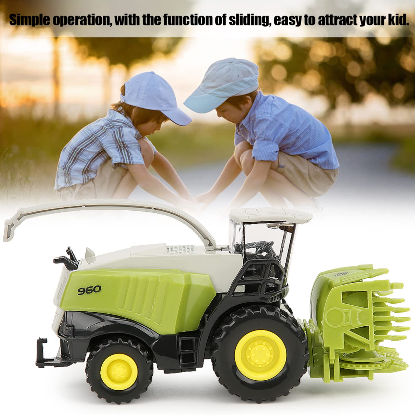 Naroote Miniature Combine Harvester Toy - 1:42 Scale Farm Vehicle Model for Kids, Educational Agricultural Toy for Boys & Girls - Perfect for Farm Play Sets, STEM Learning, and Collectors
