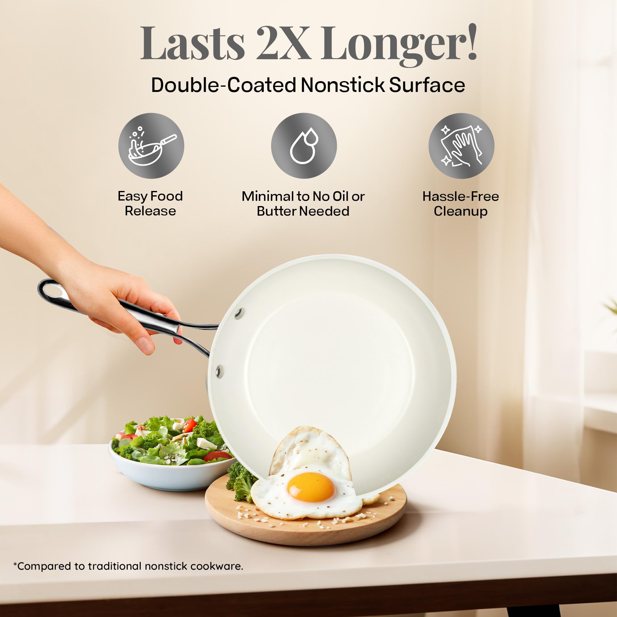 GOTHAM STEEL Hammered 15-Piece Ceramic Nonstick Cookware Set - Pots & Pans for Kitchen with Utensils, Oven & Dishwasher Safe, Non-Toxic - Perfect for Frying, Boiling, Baking & Everyday Cooking