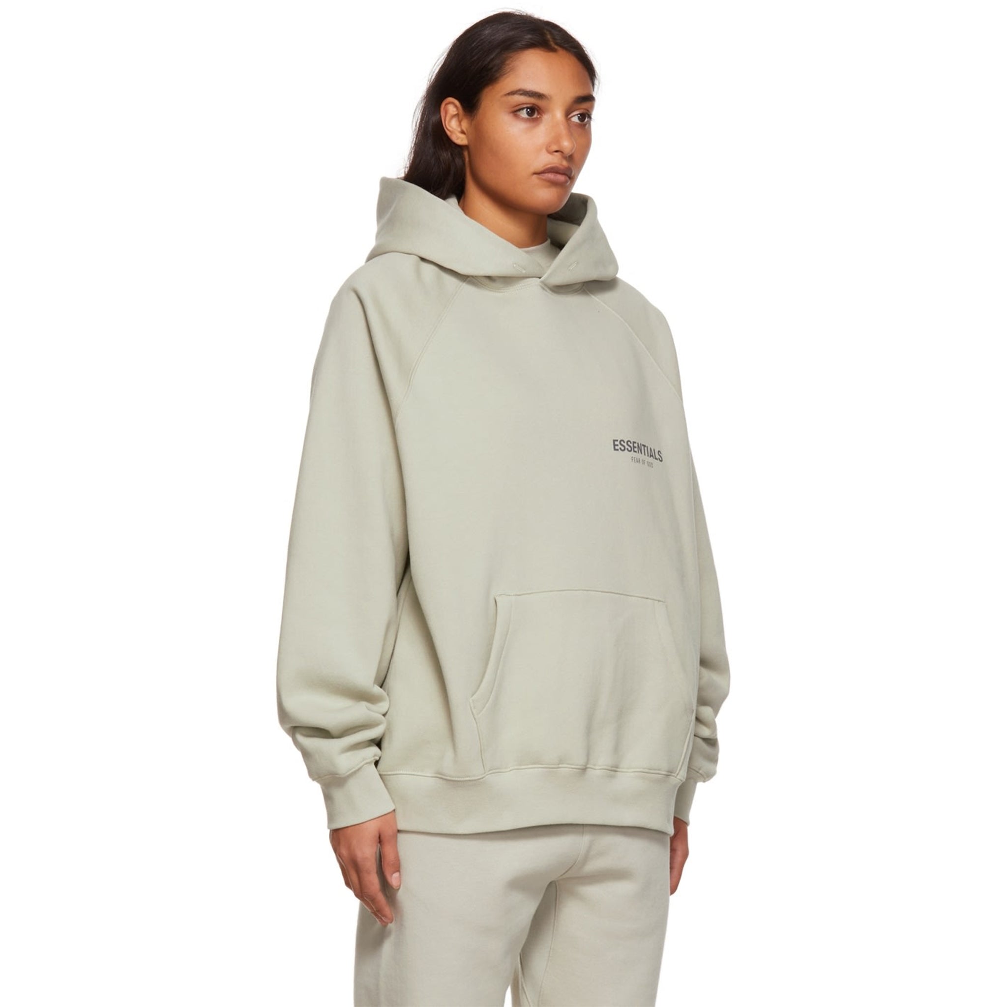 Fear of God Essentials Concrete Hoodie - Men's Oversized Pullover Sweatshirt | Streetwear Fashion for Casual & Lounge Wear