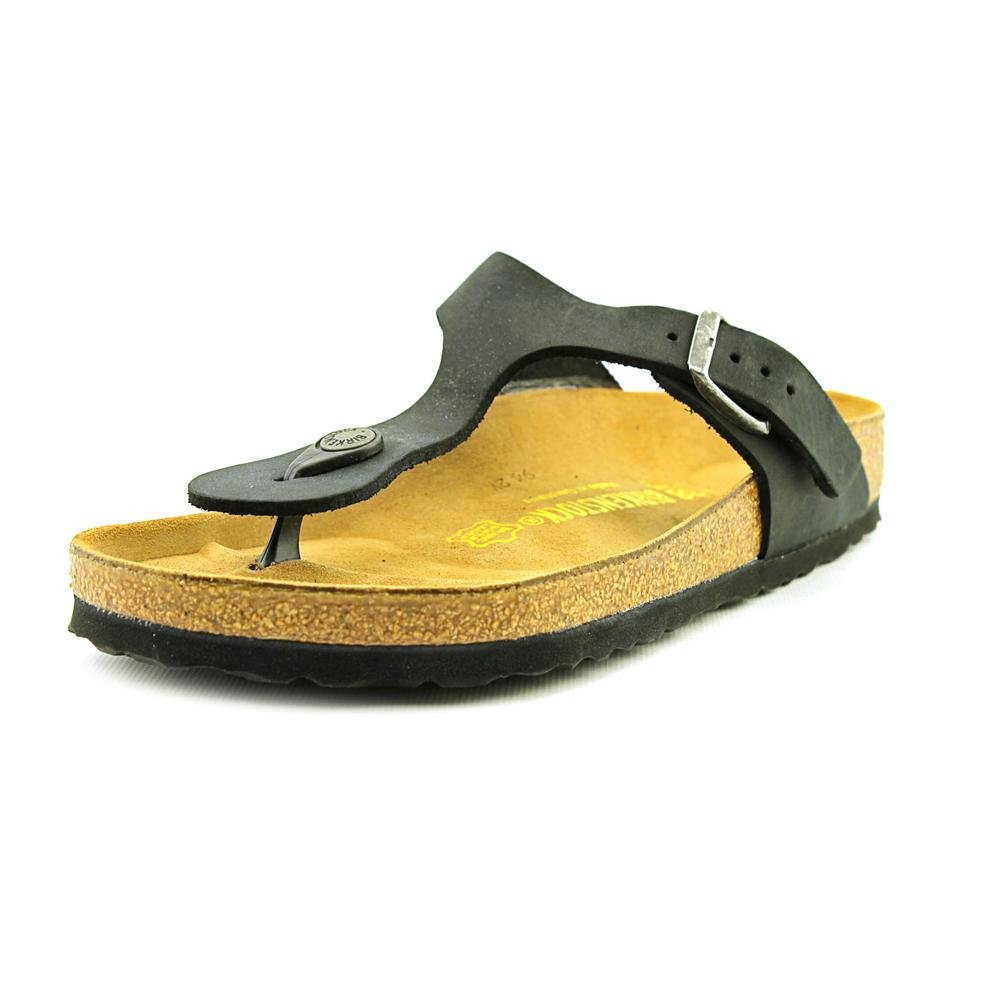 Birkenstock Women's Gizeh Black Oil Leather Sandals - Comfortable Thong Flip Flops for Women, Perfect for Beach, Pool, and Summer Outdoor Activities