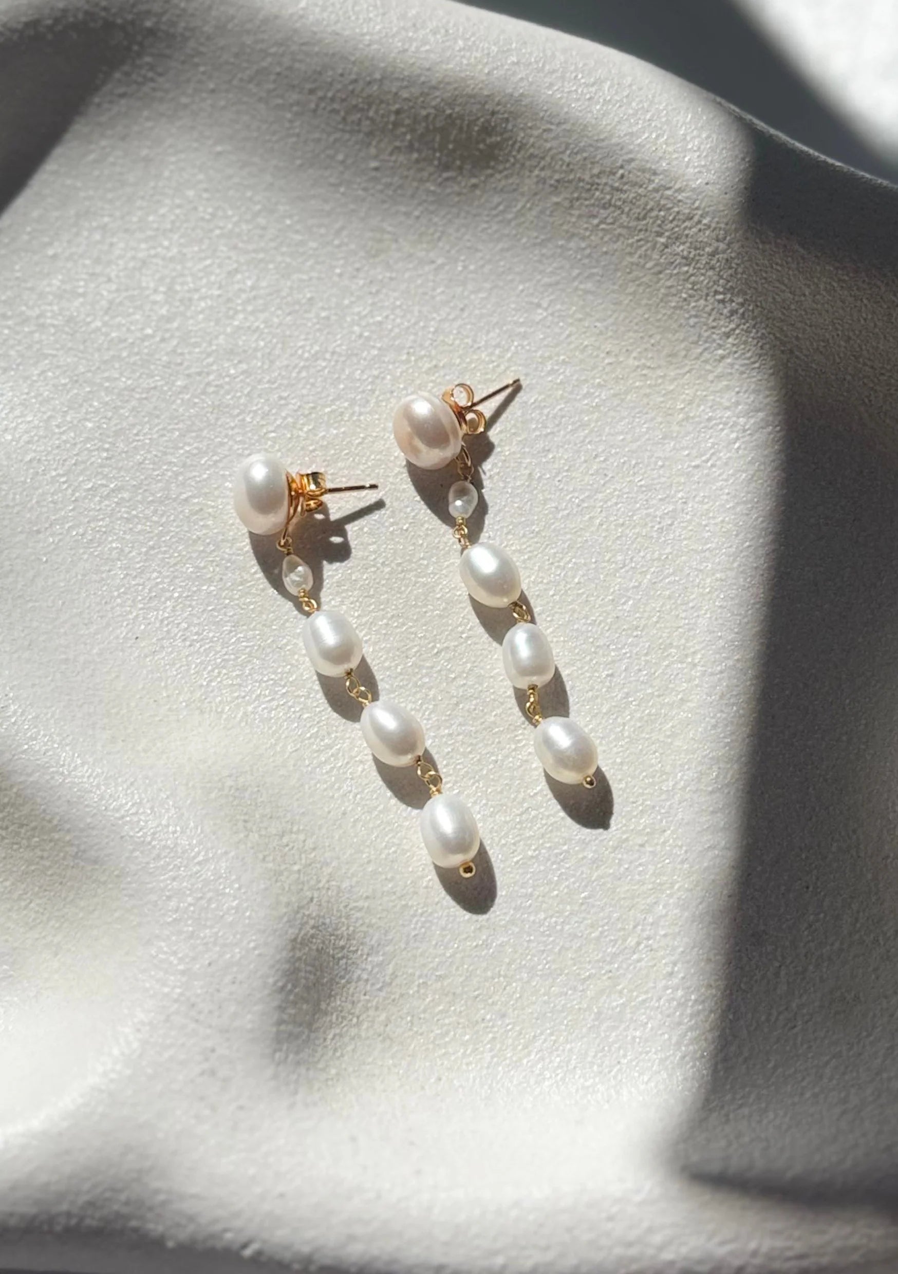 Lola Knight Summer Pearl Drop Bridal Earrings - 18K Gold Wedding Jewelry for Brides, Bridesmaids & Formal Occasions