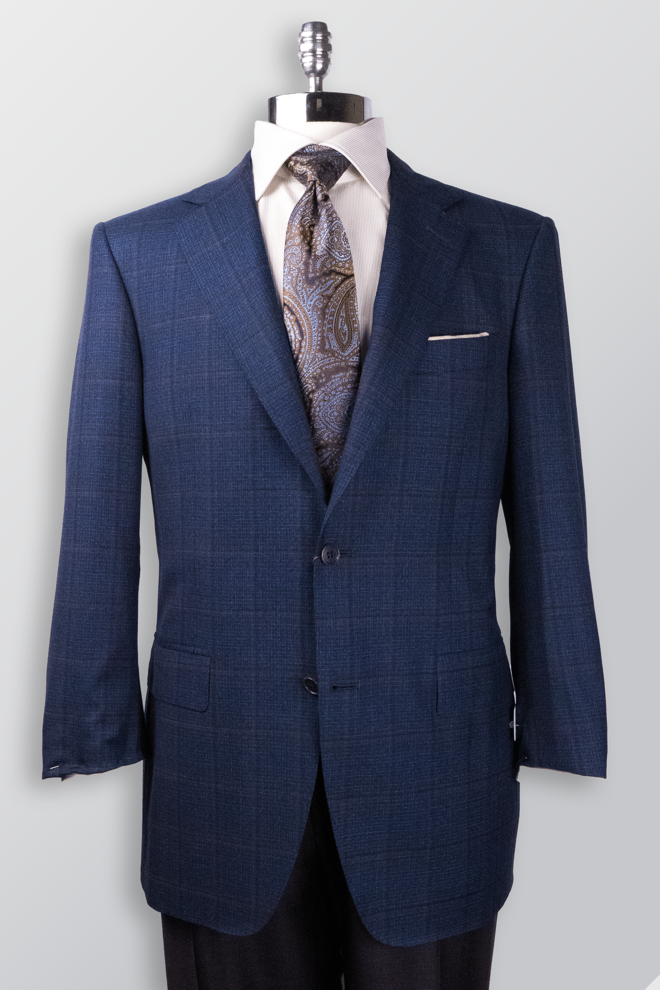 CANALI Navy & Brown Windowpane Sport Coat for Men - Elegant Business Blazer for Office, Weddings & Formal Events