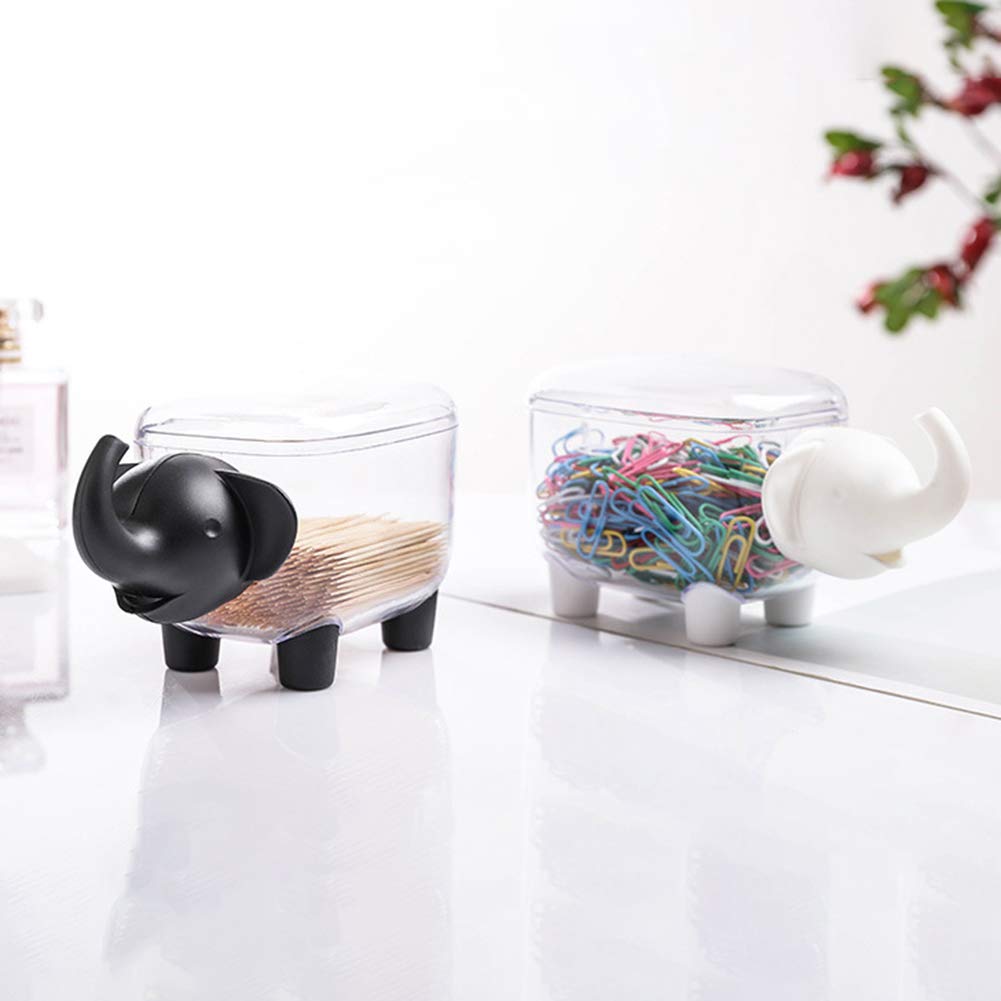 Premium Cotton Swab Holder Dispenser - White Vanity Storage Canister with Sheep Design | Perfect for Bathroom, Makeup Table & Travel Organizer