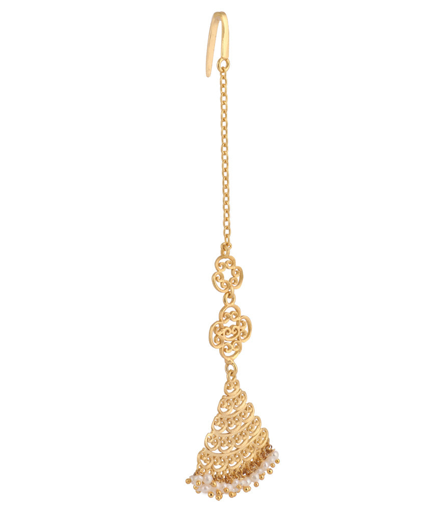 Elegant Maang Tikka Hair Jewelry for Women - Traditional Indian Bridal Headpiece for Weddings & Festive Occasions