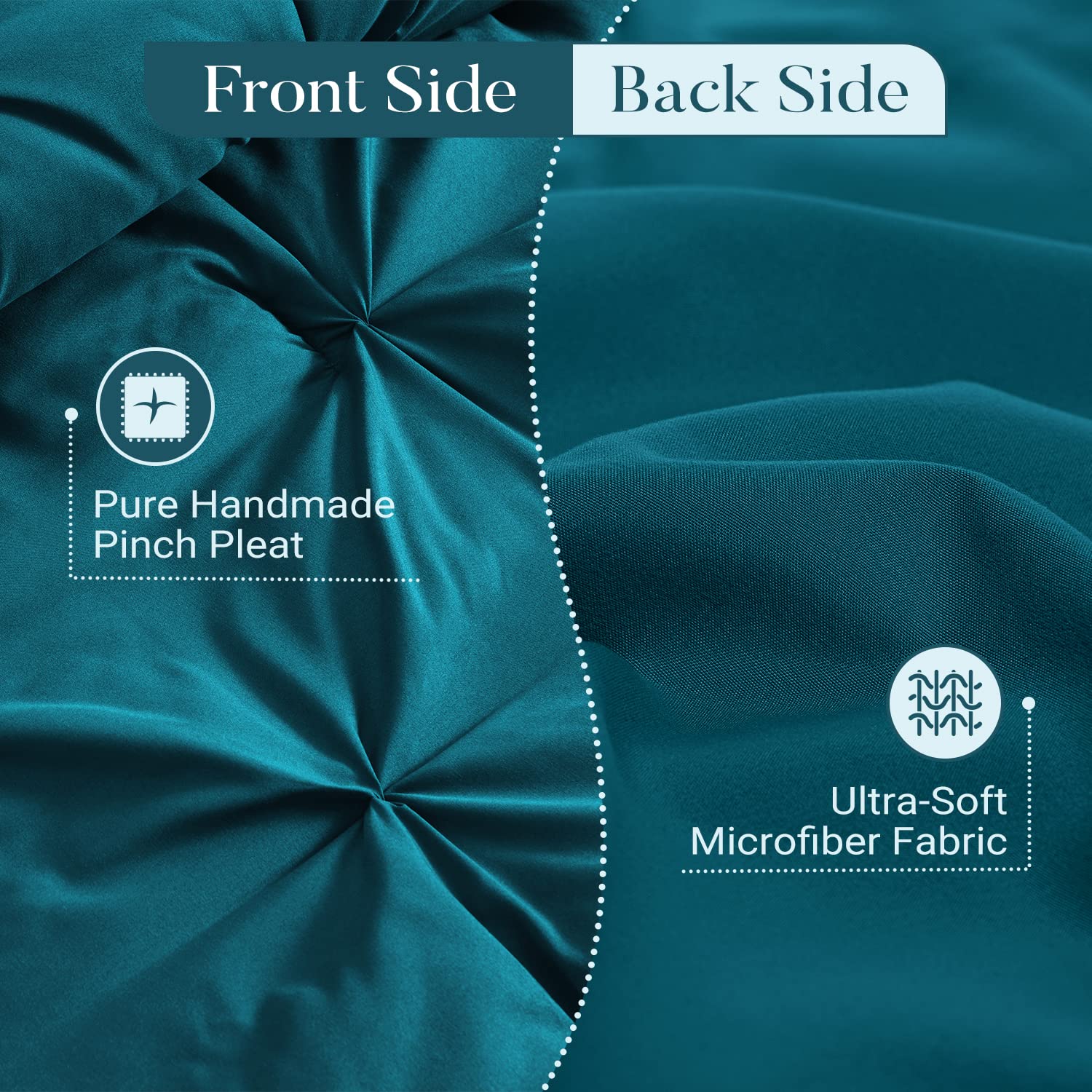 Basic Beyond Twin Comforter Set for Girls and Boys - Pinch Pleat Twin Bedding Set with Pintuck Design, Includes Comforter & Pillow Sham in Teal - Perfect for Kids' Bedrooms, Dorm Rooms & Guest Rooms