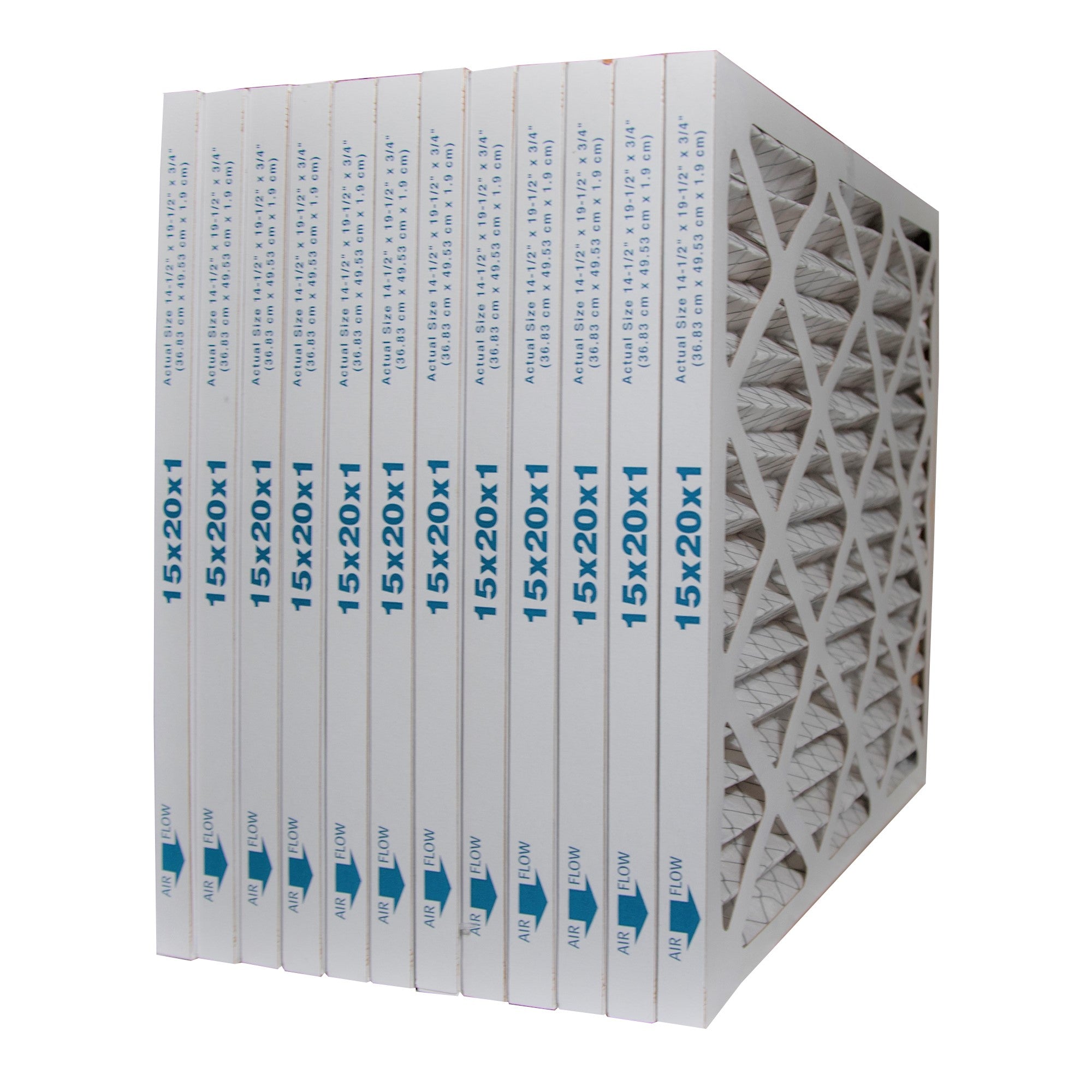 15x20x1 MERV 8 Pleated Air Filters - 12 Pack | AC Furnace HVAC Replacement Filters for Home & Office | Improves Indoor Air Quality & Reduces Dust Allergens