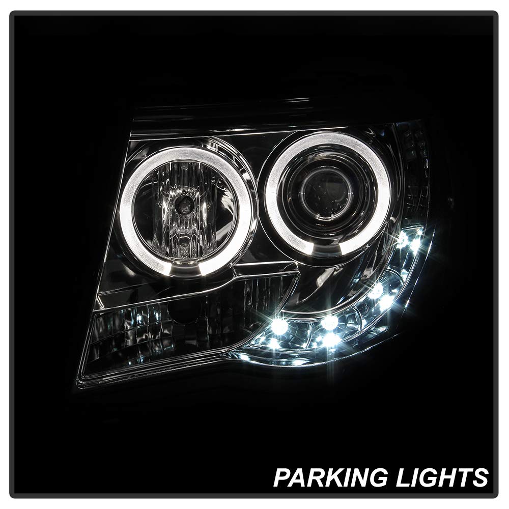 ACANII LED DRL Halo Ring Smoked Lens Projector Headlights for 2005-2011 Toyota Tacoma - Pair (Driver & Passenger Side) - Upgrade Your Truck's Style & Visibility for Night Driving & Off-Road Adventures